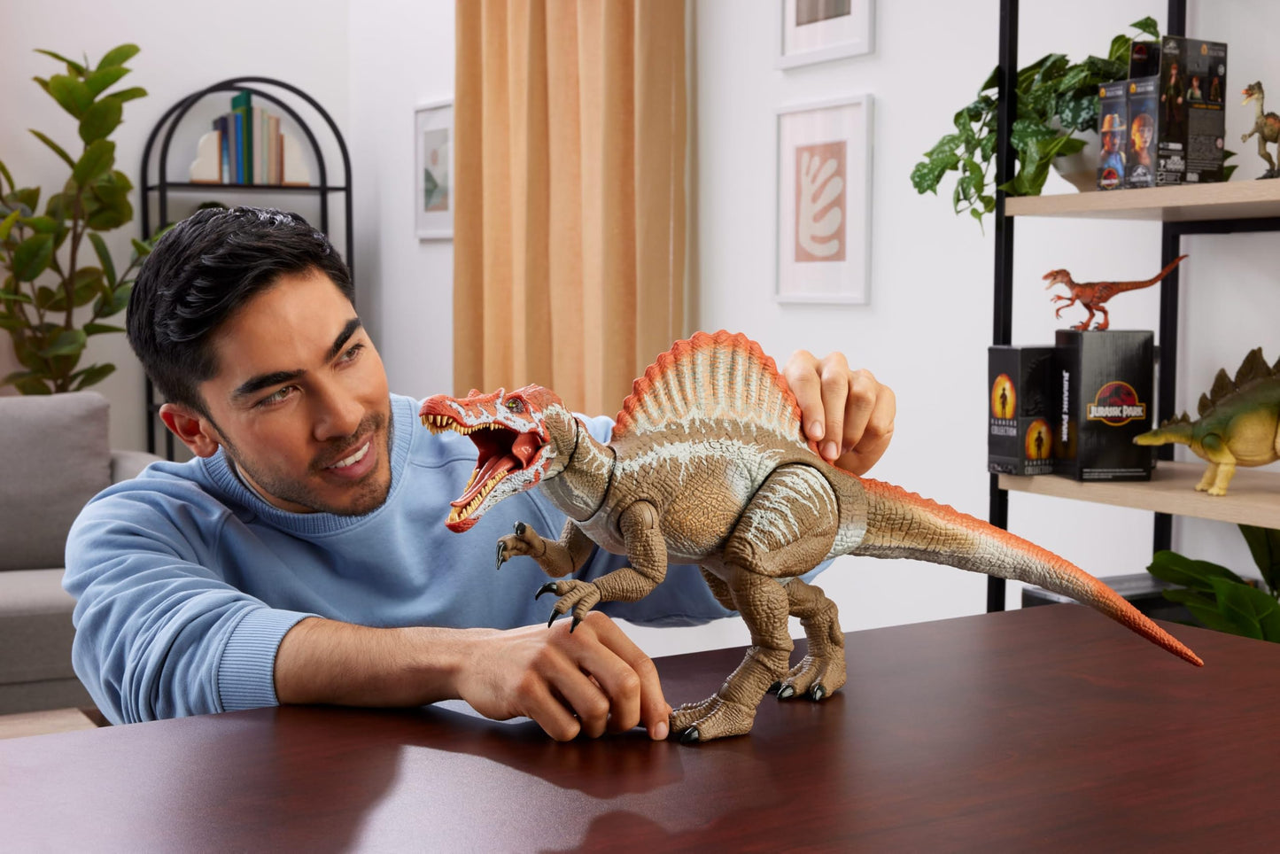 Mattel Jurassic World Hammond Collection Action Figure, Jurassic Park 3 Spinosaurus, Extra Large Carnivore Dinosaur Toy, Posable Tongue & Wired Tail