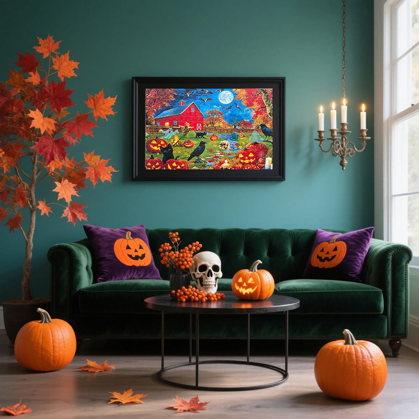 Halloween Puzzles 300 Pieces for Adults Large Piece - Light a Jack-o'-Lantern