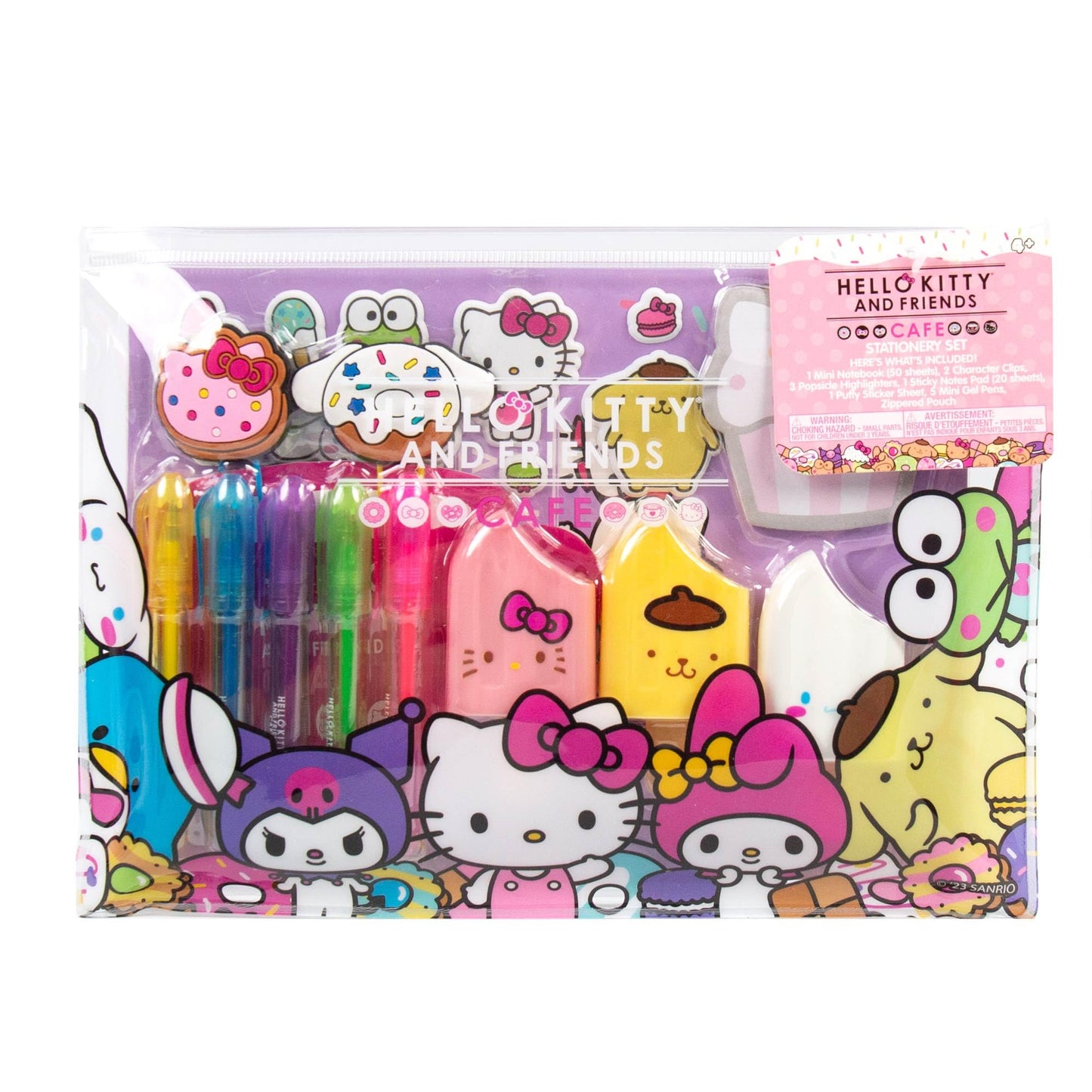 Hello Kitty & Friends 22-Piece Cafe Stationery Set – Cute School Supplies, Notebook, Squishy Stickers & Fun Accessories