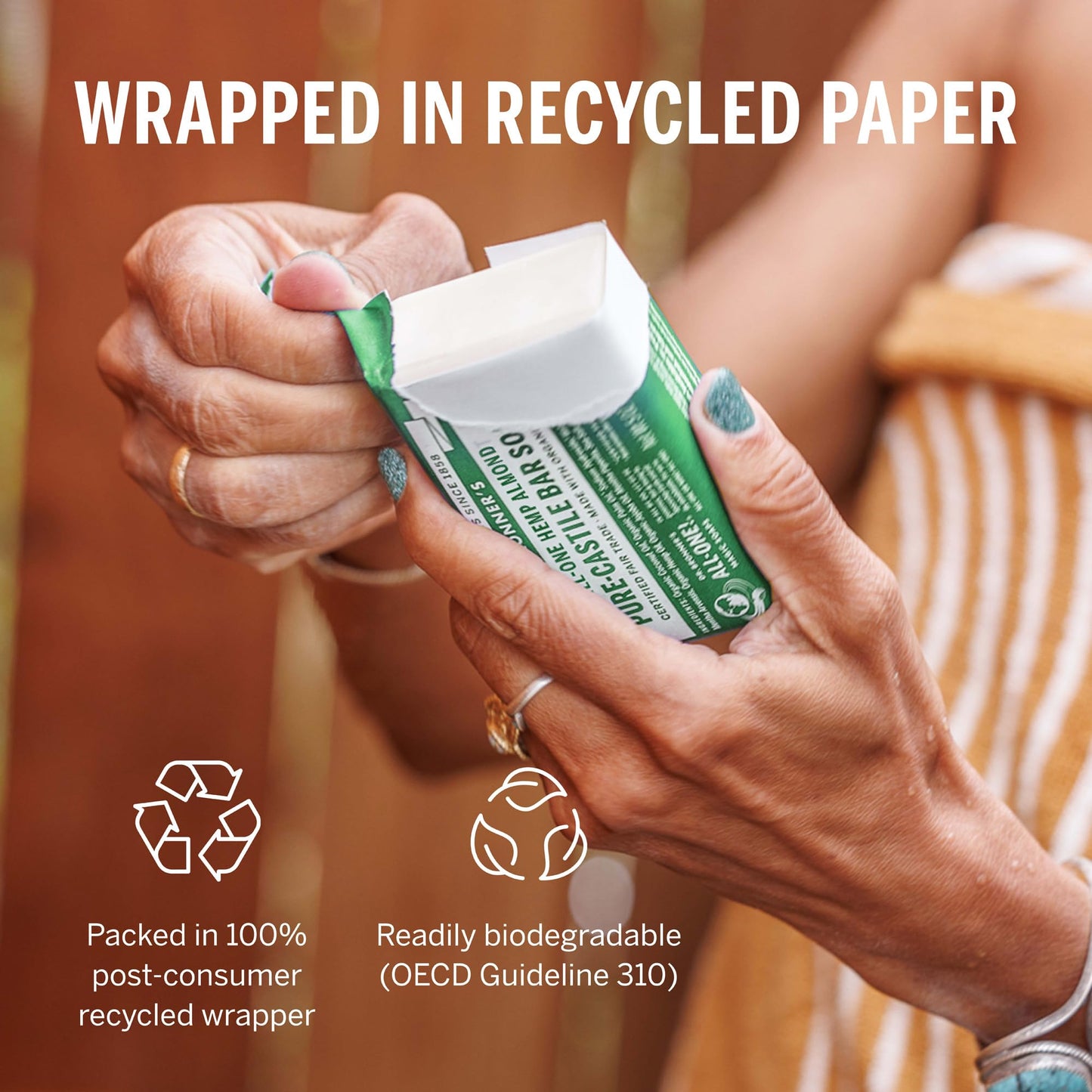 Dr. Bronner's Pure-Castile Almond Soap Bars, 2-Pack, 5oz – Vegan, Organic Oils, Gentle Cleanse for Face, Body & Hair