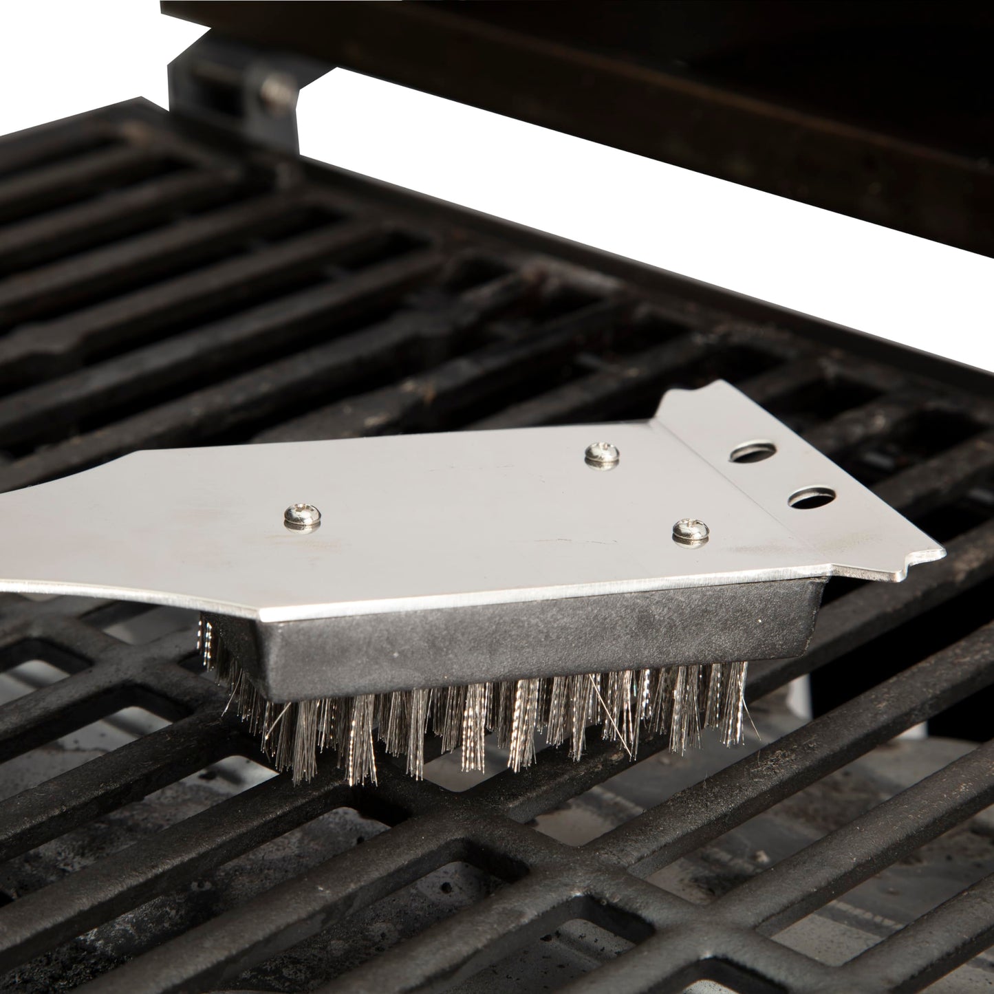 Cuisinart 16.5" Stainless Steel Grill Brush & Scraper – Long Handle BBQ, Griddle & Outdoor Grill Cleaning Tool