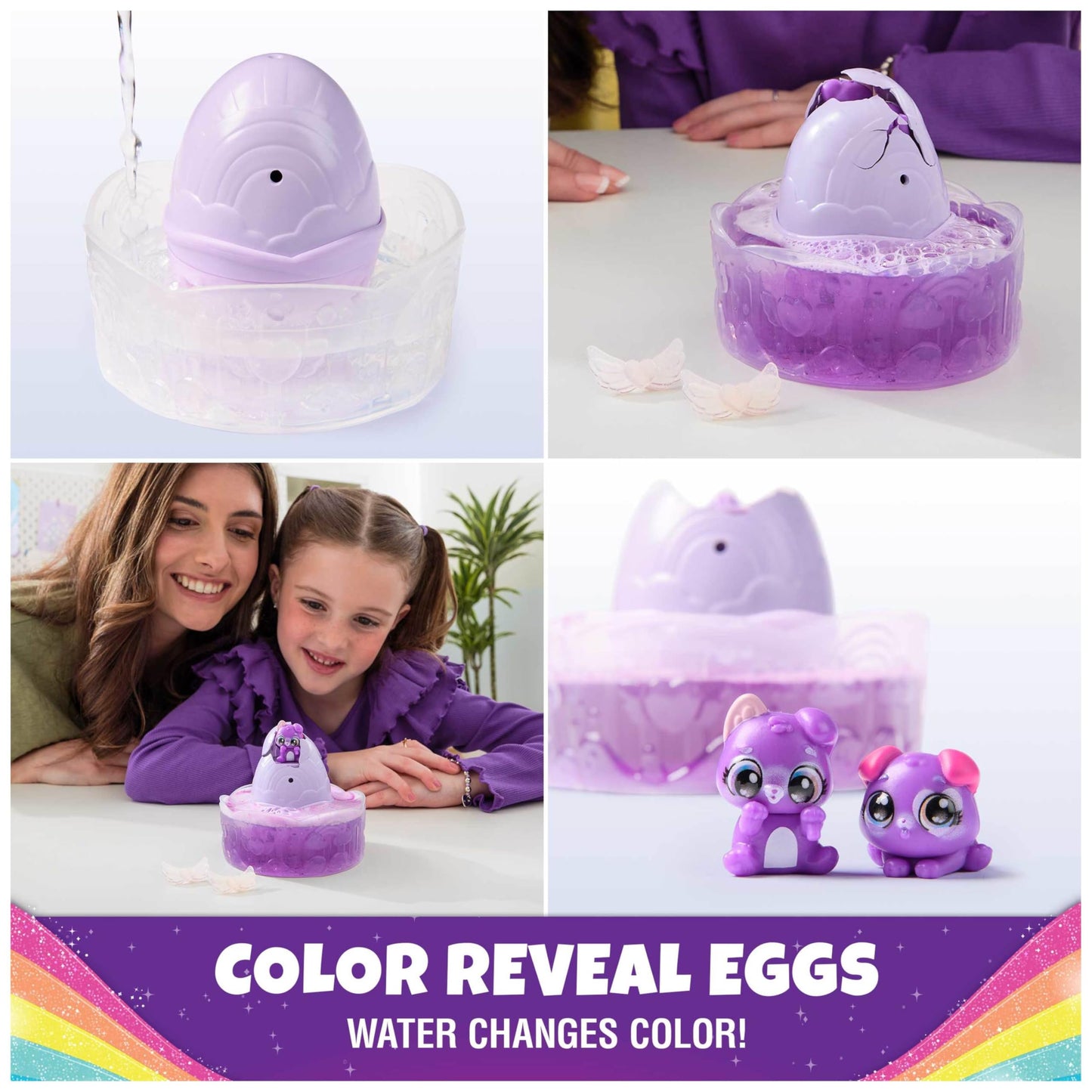 Hatchimals Alive, Rainbow Splash Fizzy Color Surprise Toy, Hatch Twins or Triplets from Color Reveal Egg (Style May Vary), Kids Toys for Girls & Boys