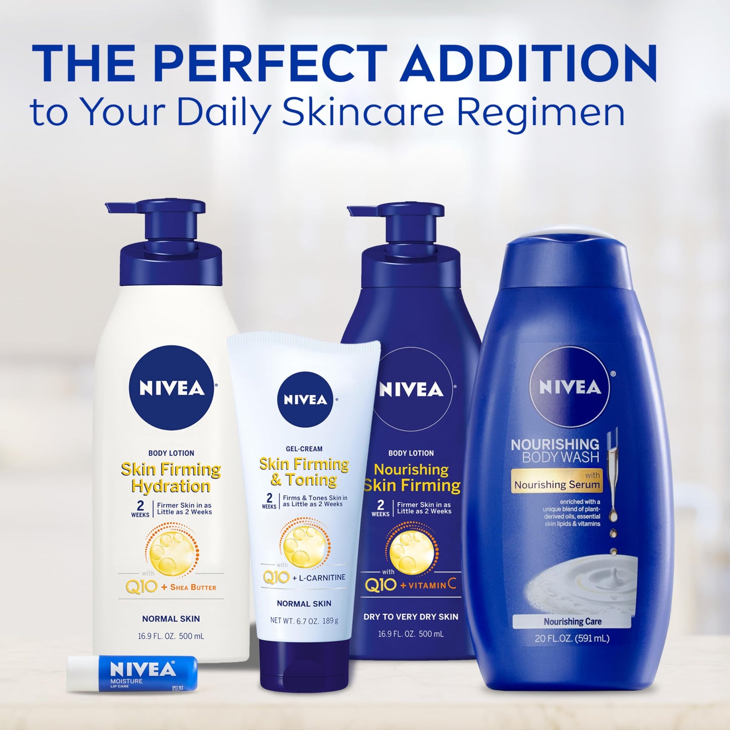 NIVEA Skin Firming & Toning Body Gel Cream – With Q10, Hyaluronic Acid & Vitamin C, 72-Hour Moisture, Clinically Tested, 6.7oz Tube