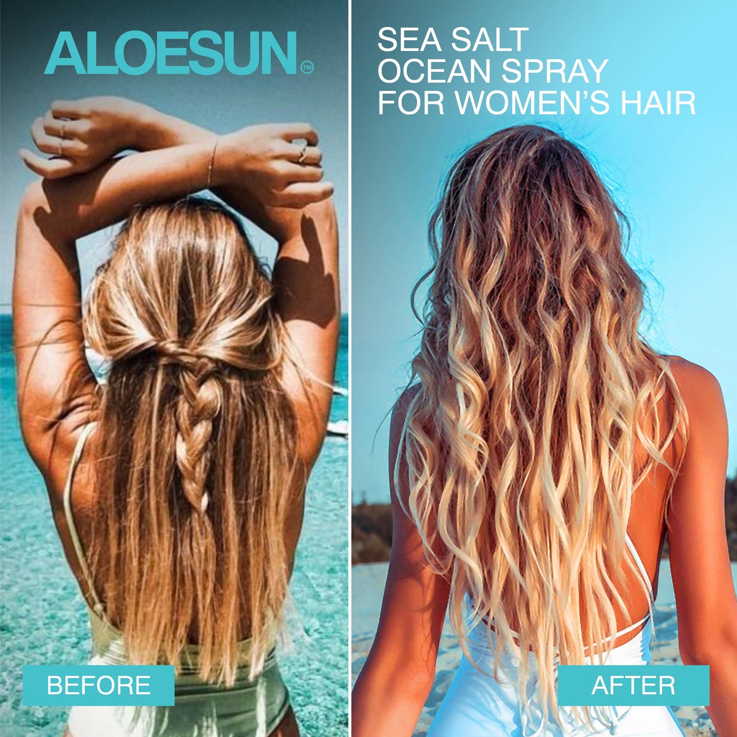 ALOESUN Organic Sea Salt Hair Spray | Texturizing & Volumizing Spray with Aloe Vera & Lavender | For Wavy, Curly & Fine Hair | Travel Size