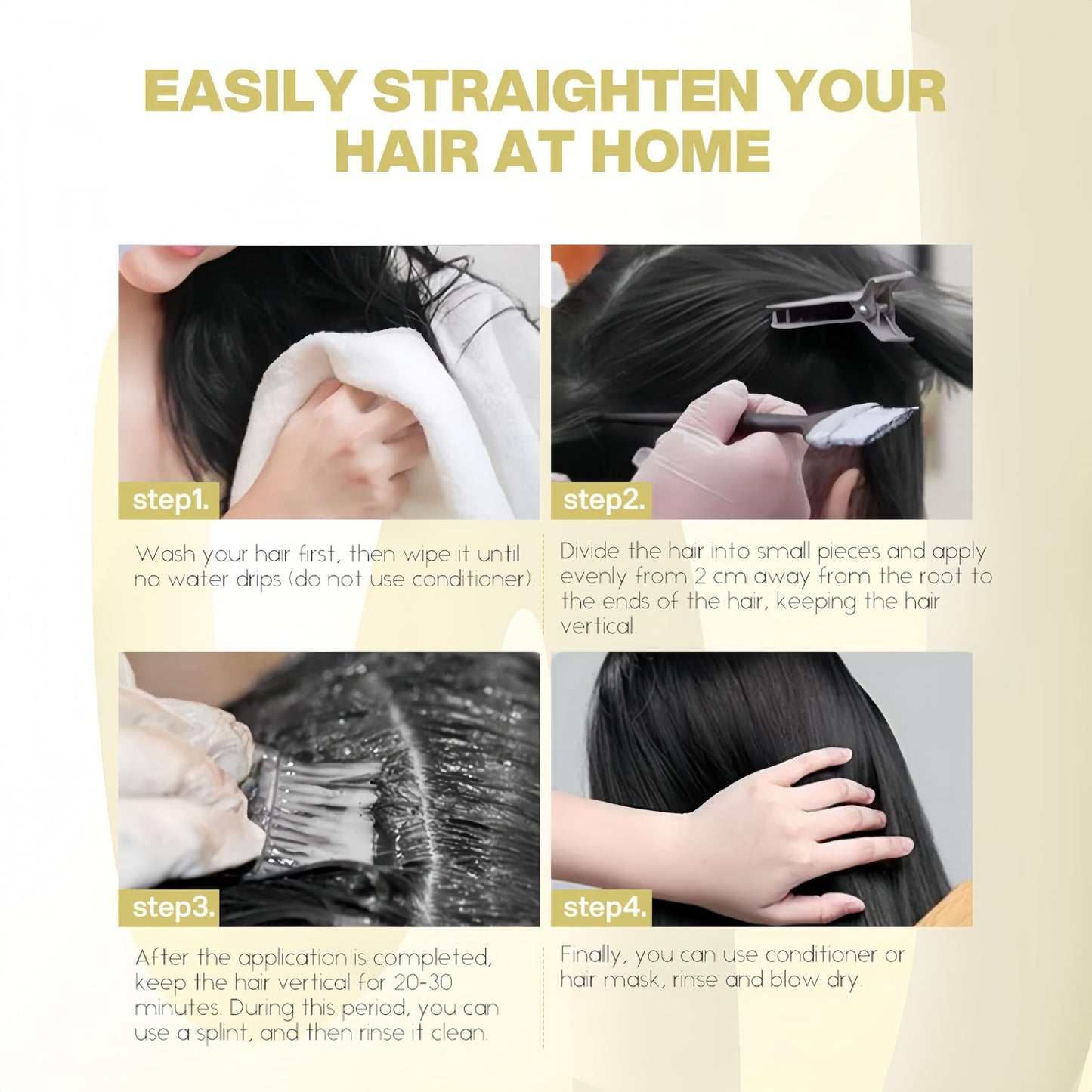 Bremod Hair Straightening Rebonding Cream with Cocoa Butter & Keratin – Professional Treatment for Smooth, Shiny, Healthy Hair, All Types, 2×16.9 Fl Oz