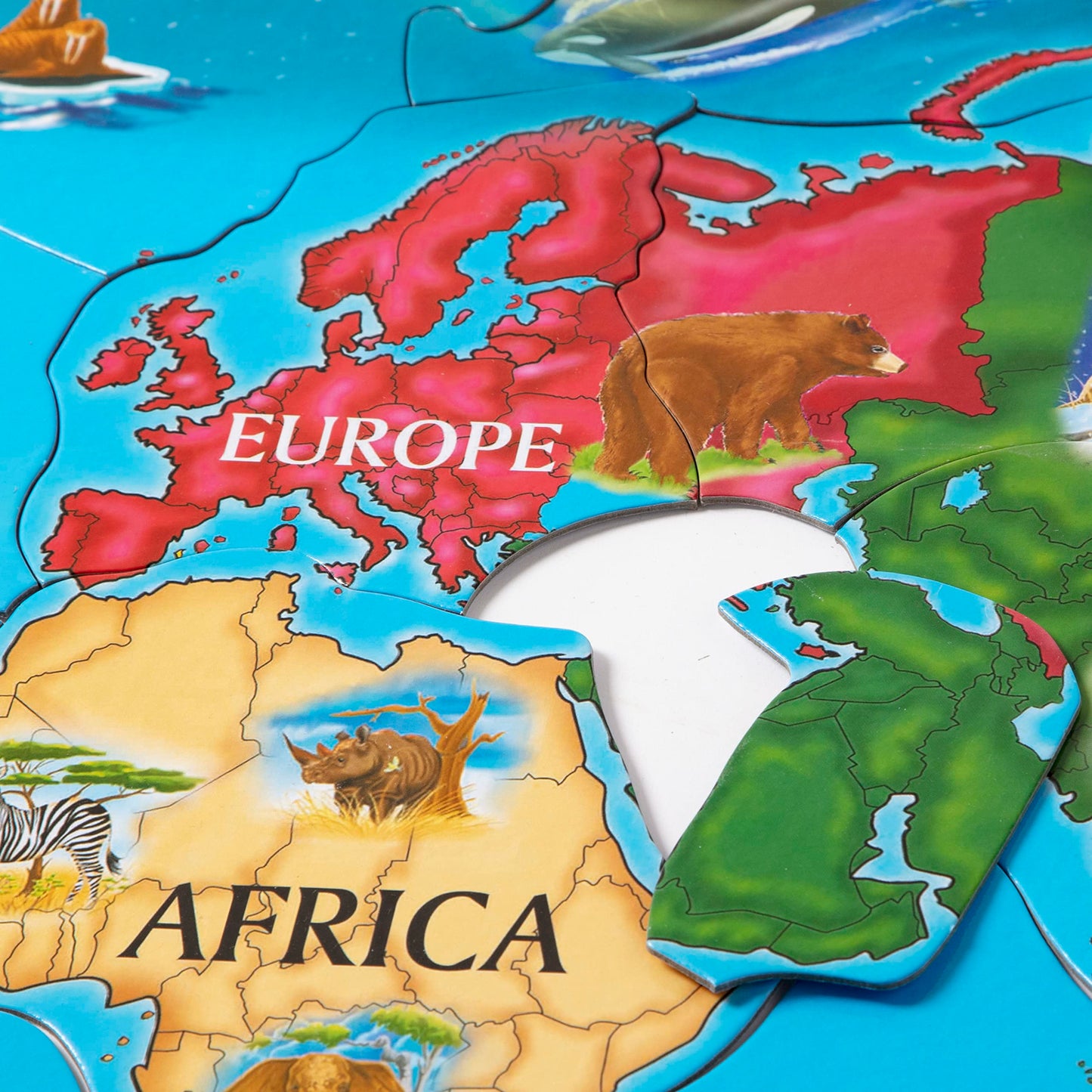 Melissa & Doug World Map Jumbo Jigsaw Floor Puzzle (33 pcs, 2 x 3 feet)