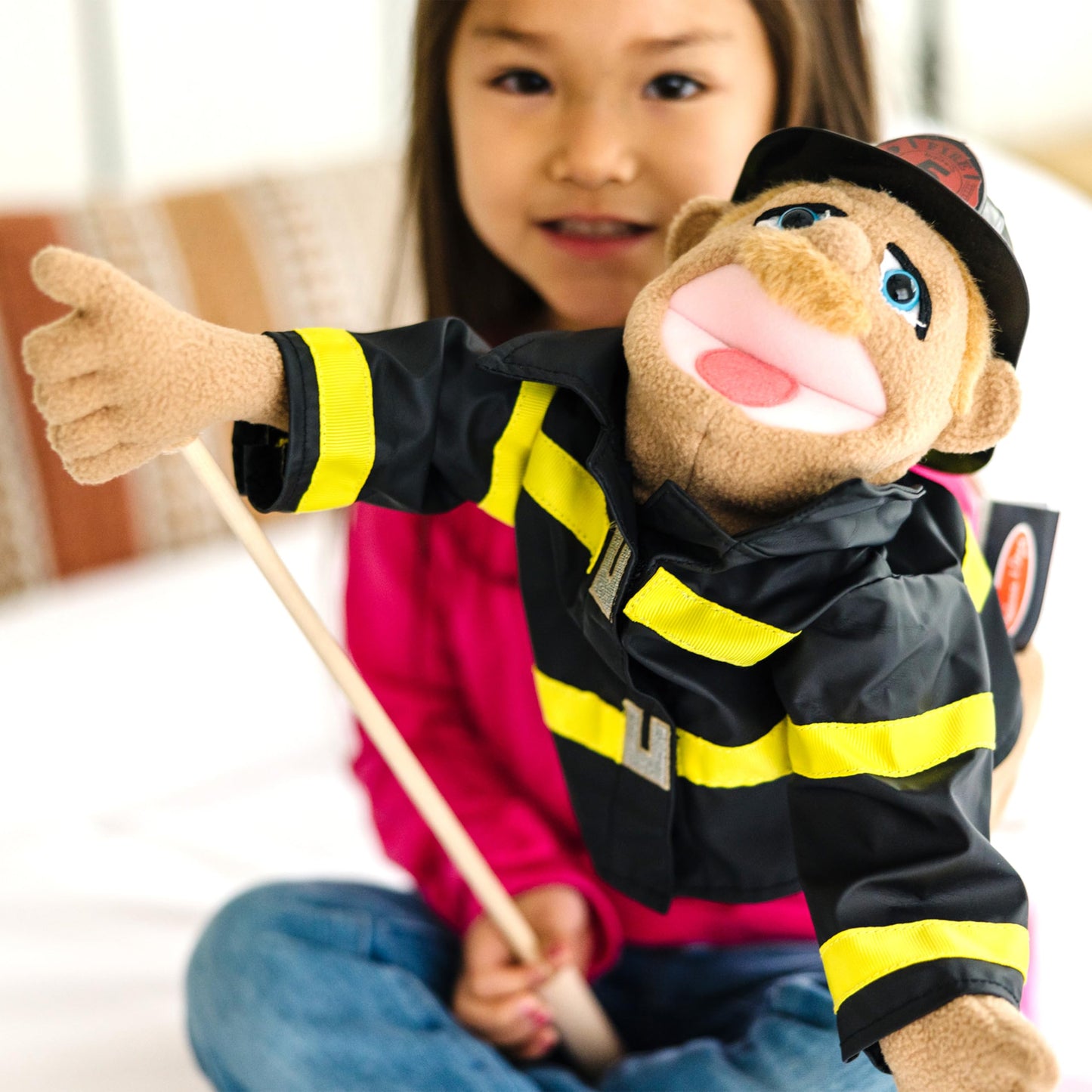 Melissa & Doug Rescue Puppet Set - Police Officer and Firefighter