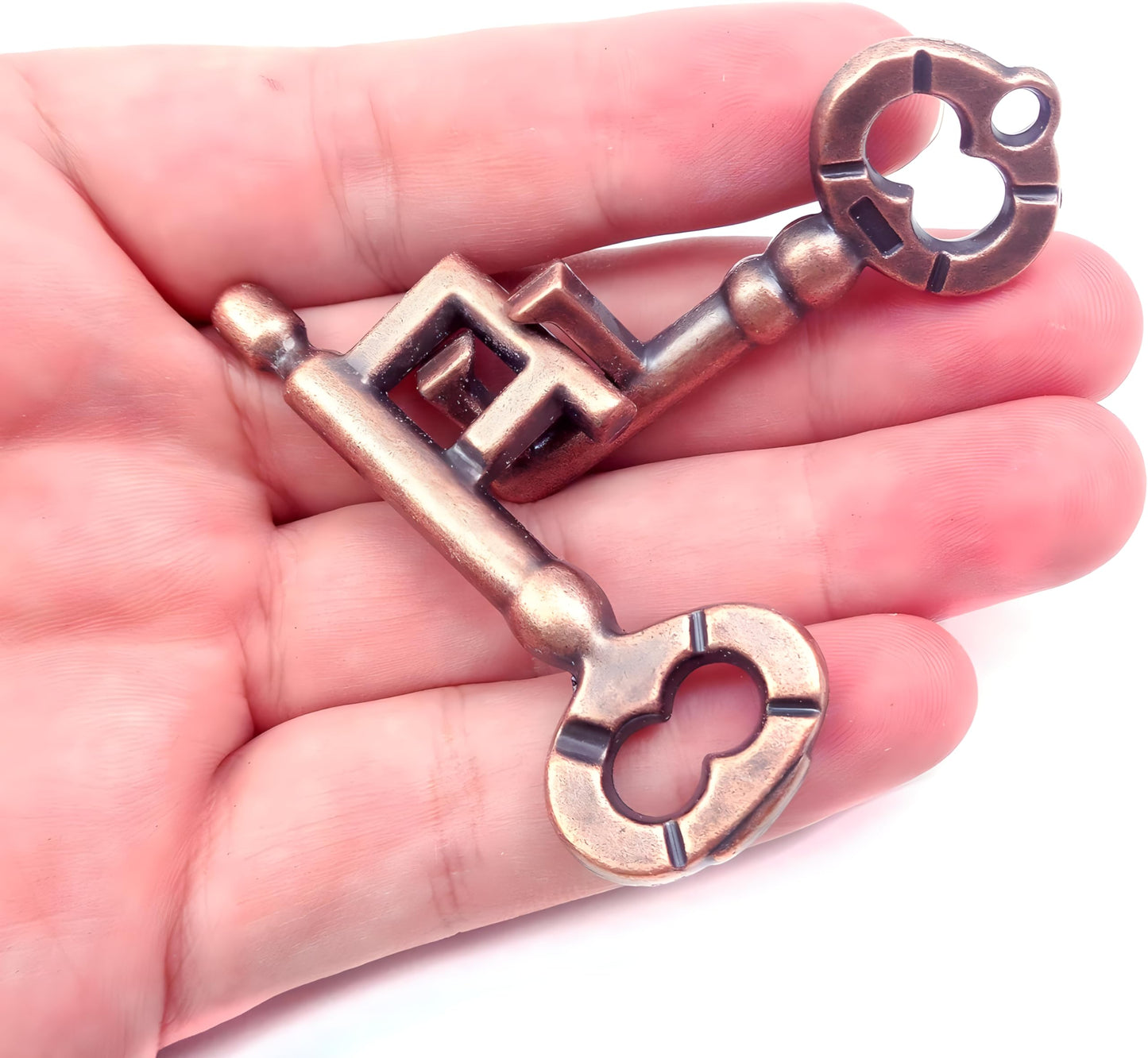 Traditional Metal Brain Teaser – Classic Puzzle Toy for Logic & Skill Development (Keys)