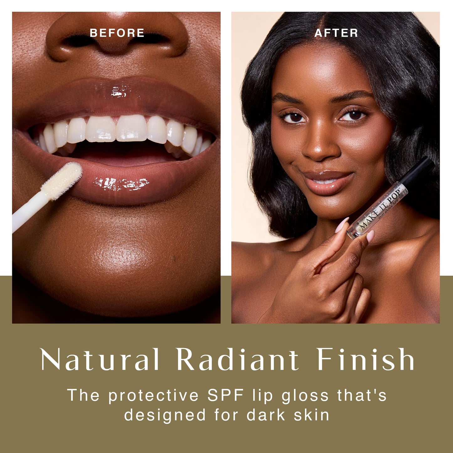 BlackGirlSunscreen BLACK GIRL SUNSCREEN - Make It Pop Sungloss - Revolutionary Sun Protection and Gloss in One - SPF 50 (Clear Skyes)