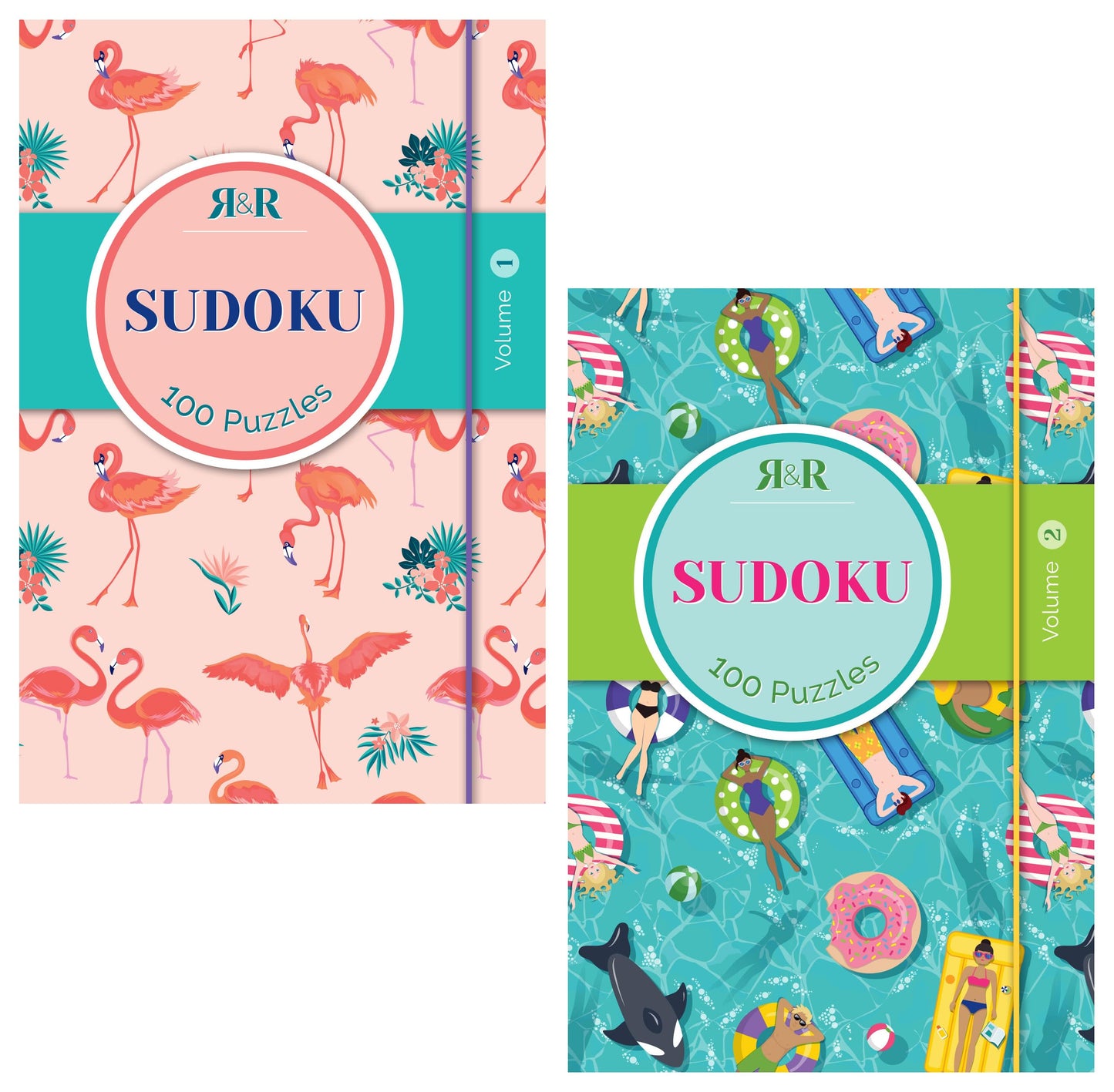 R&R Pocket Sudoku Puzzle Books, Compact Travel Size Sudoku Books - Ideal for Relieve Stress, Boost Your Mood, Relax at Home and Office Breaks