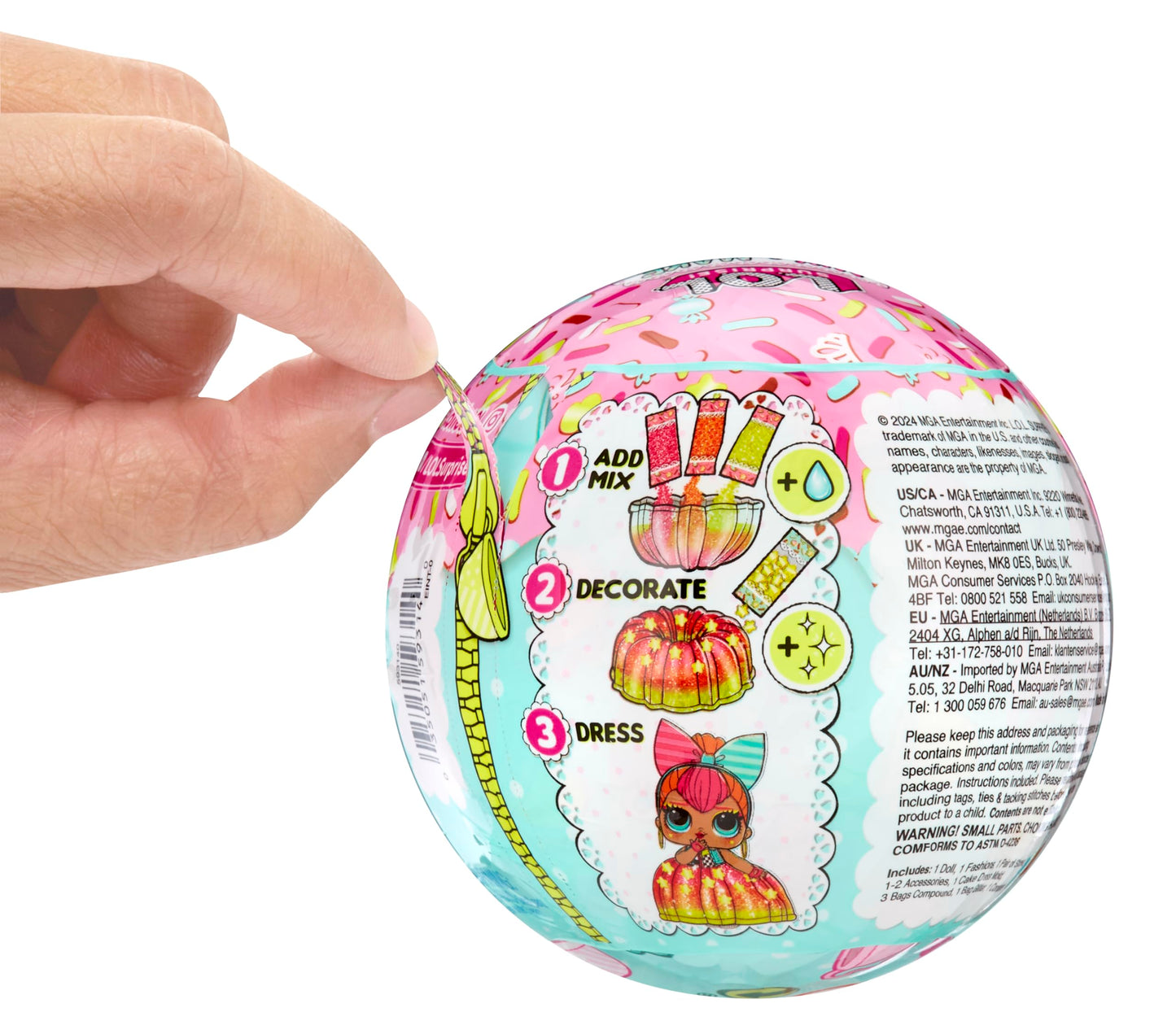 LOL Surprise Mix & Make Birthday Cake Tots Doll – DIY Cake Dress, Decorating Kit with Glitter Sprinkles, Collectible Toy for Girls 3+