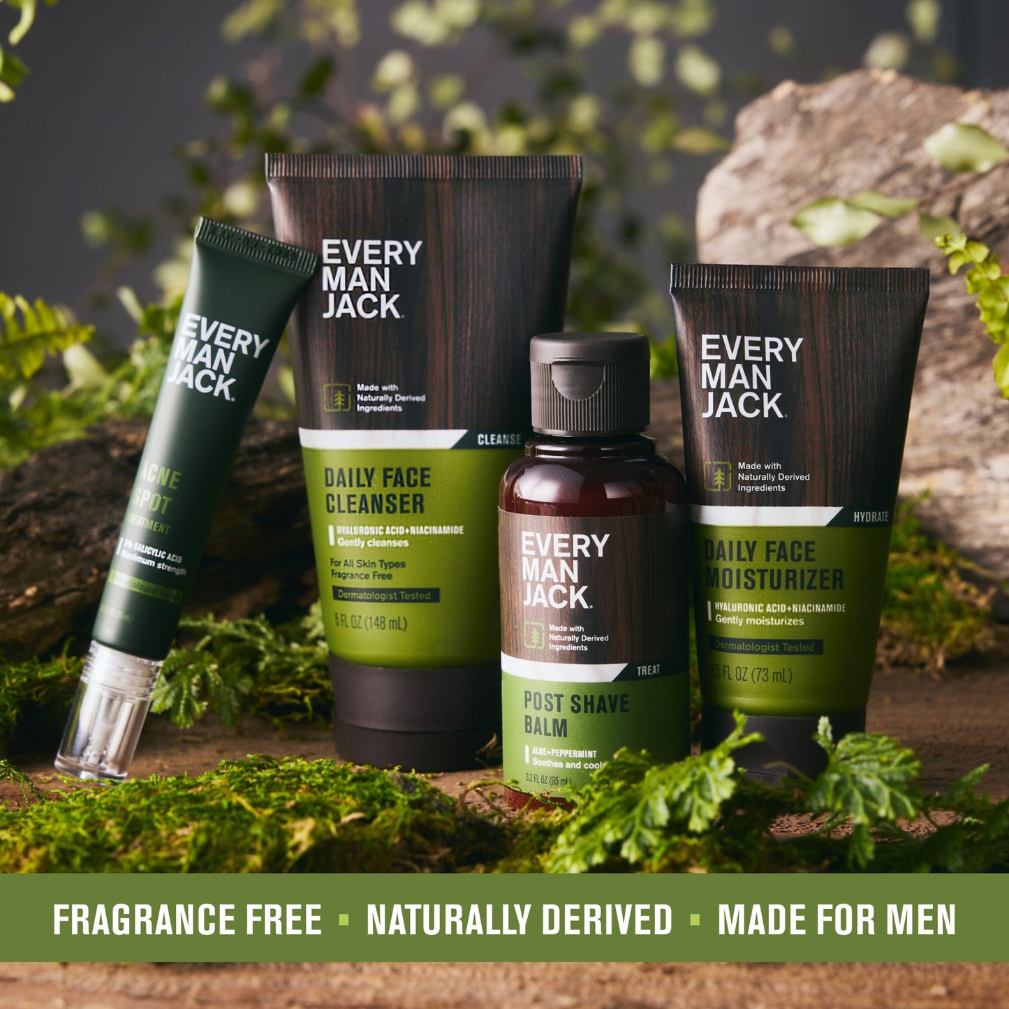 Every Man Jack Daily Face Wash & Moisturizer Bundle for Men – Hydrating Skincare Routine with Hyaluronic Acid, Niacinamide & Aloe