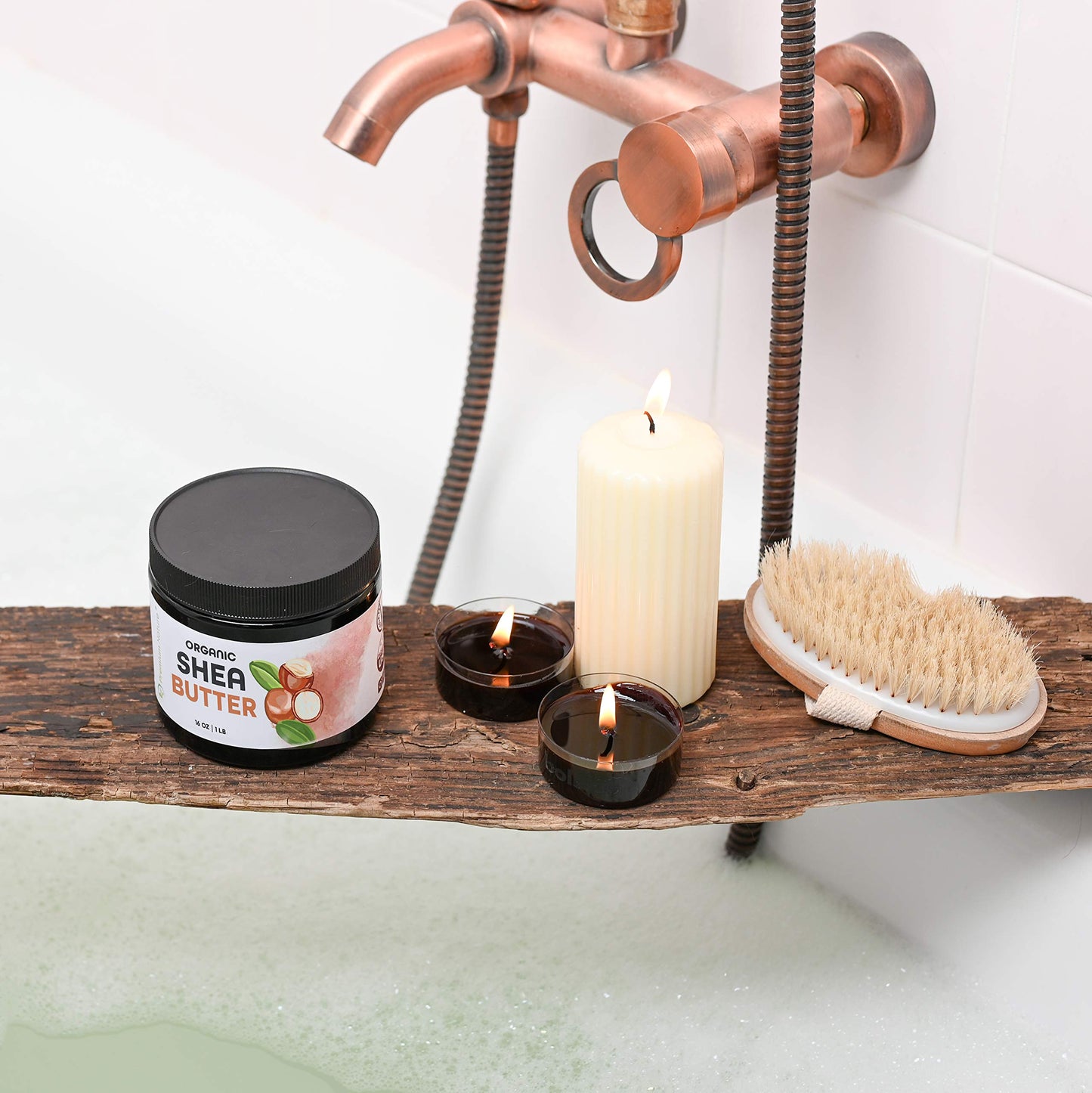 Pure Organic Shea Butter 16oz – Raw, Unrefined, Virgin for Skin, Body, Scar & Stretch Mark Care, African Manteca de Karité