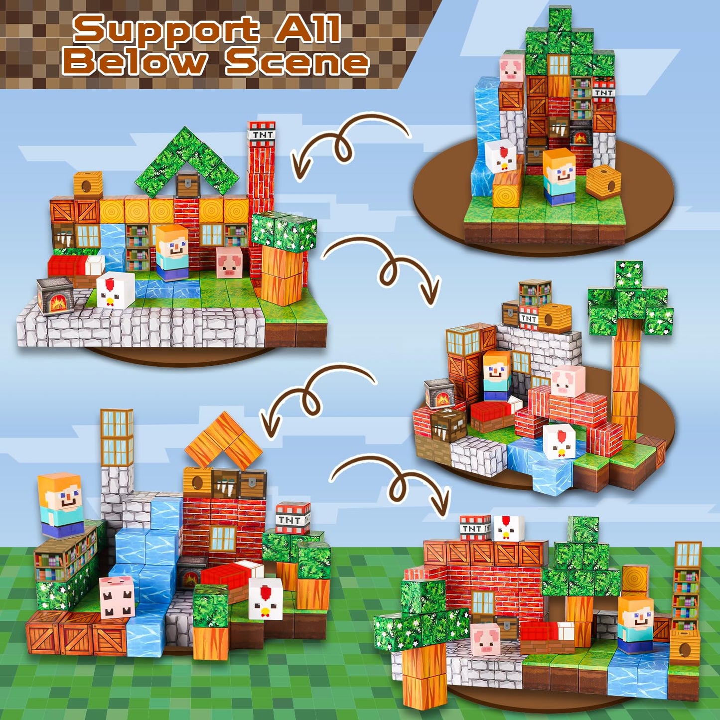 Goody King 100PCS Magnetic Building Blocks | STEM Construction Toy for Kids 3-10, Montessori Stacking & Sensory Play, Birthday Gift