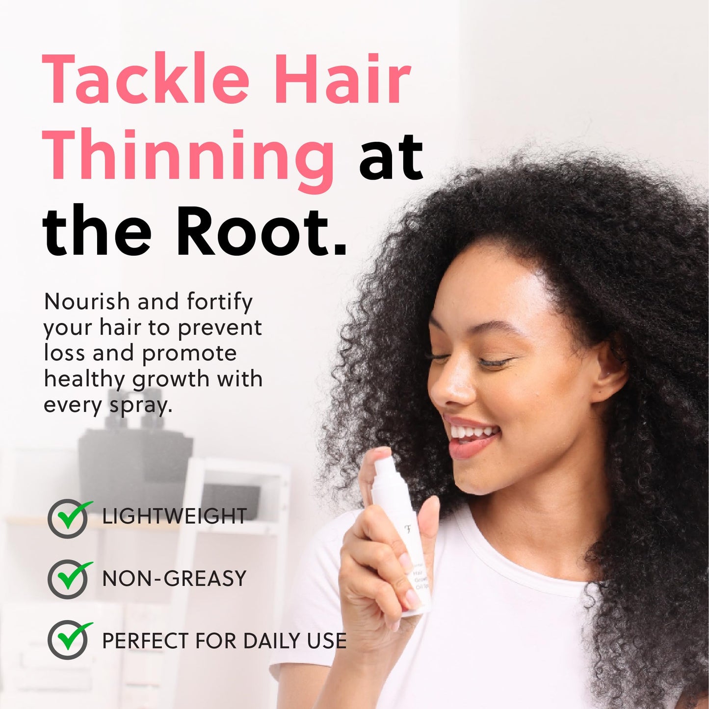 Forhair Hair Regrowth Serum - Strengthens, Thickens & Accelerates Growth - Fights Hair Thinning & Loss, Non-Greasy, Hormone-Free Scalp Spray, 50ml