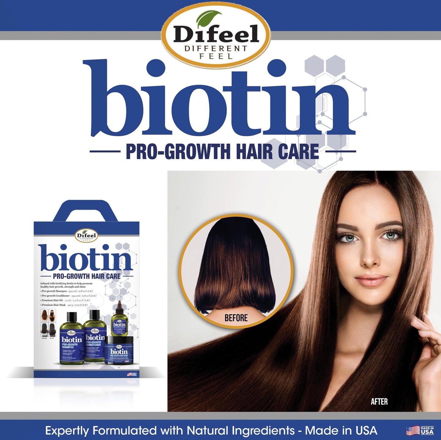 Difeel Pro-Growth Biotin Conditioner for Hair Growth 12 oz. - Conditioner for Thin Hair