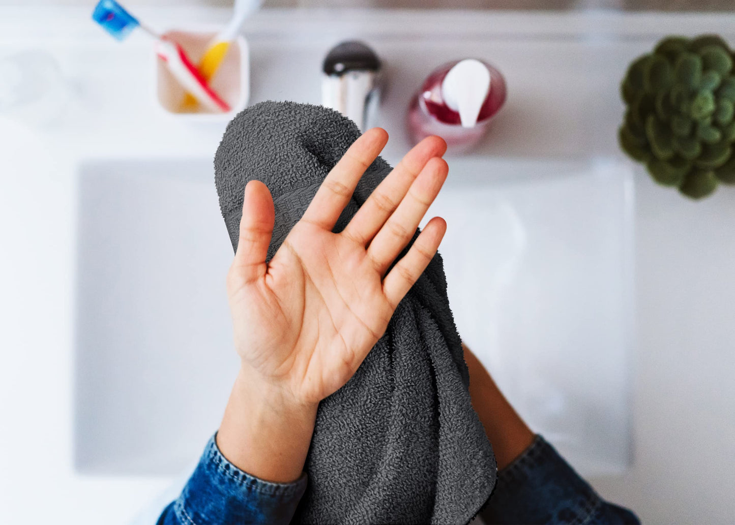 Utopia Towels 12-Pack Premium Washcloths, 12x12 in, 100% Cotton Ring Spun, Soft & Highly Absorbent for Bathroom, Spa, Gym & Face, Grey