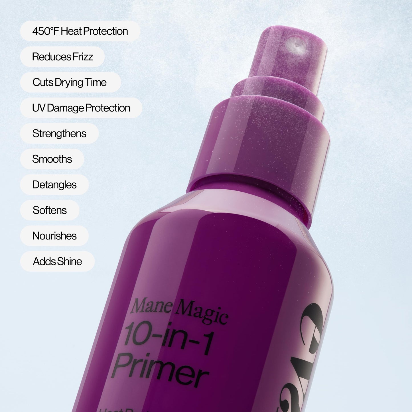 Eva NYC 10-in-1 Hair Primer Spray – Sunflower Seed & Argan Oil – Heat Protectant, Anti-Frizz, Adds Shine – Vanilla Scent, 5 fl oz, New No-Leak Mist