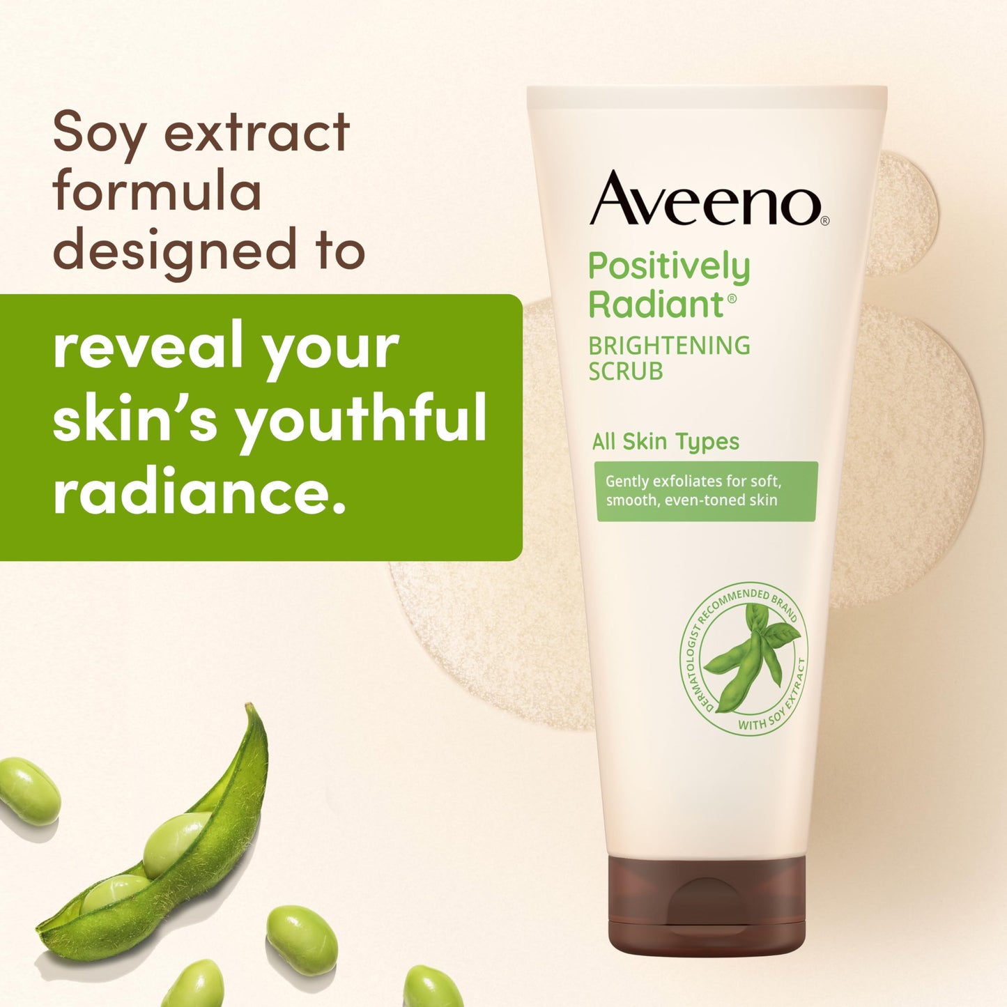 Aveeno Positively Radiant Brightening Face Scrub & Daily Exfoliating Wash, Oil-Free, Soap-Free, Hypoallergenic, 7 oz