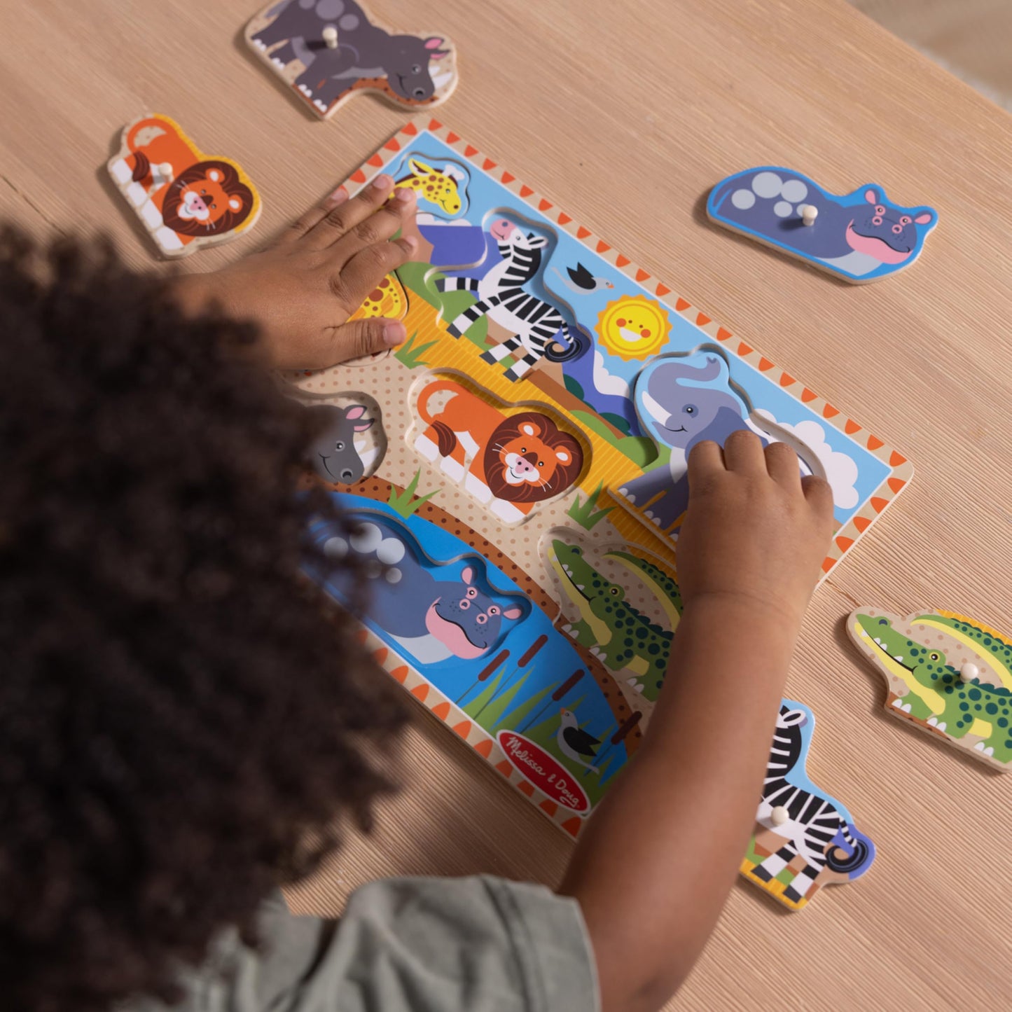 Melissa & Doug Wooden Peg Puzzle Set – 4-Pack Vehicle, Farm, Safari & Pet Animal Themes – Educational Puzzles for Toddlers and Preschoolers Ages 2+