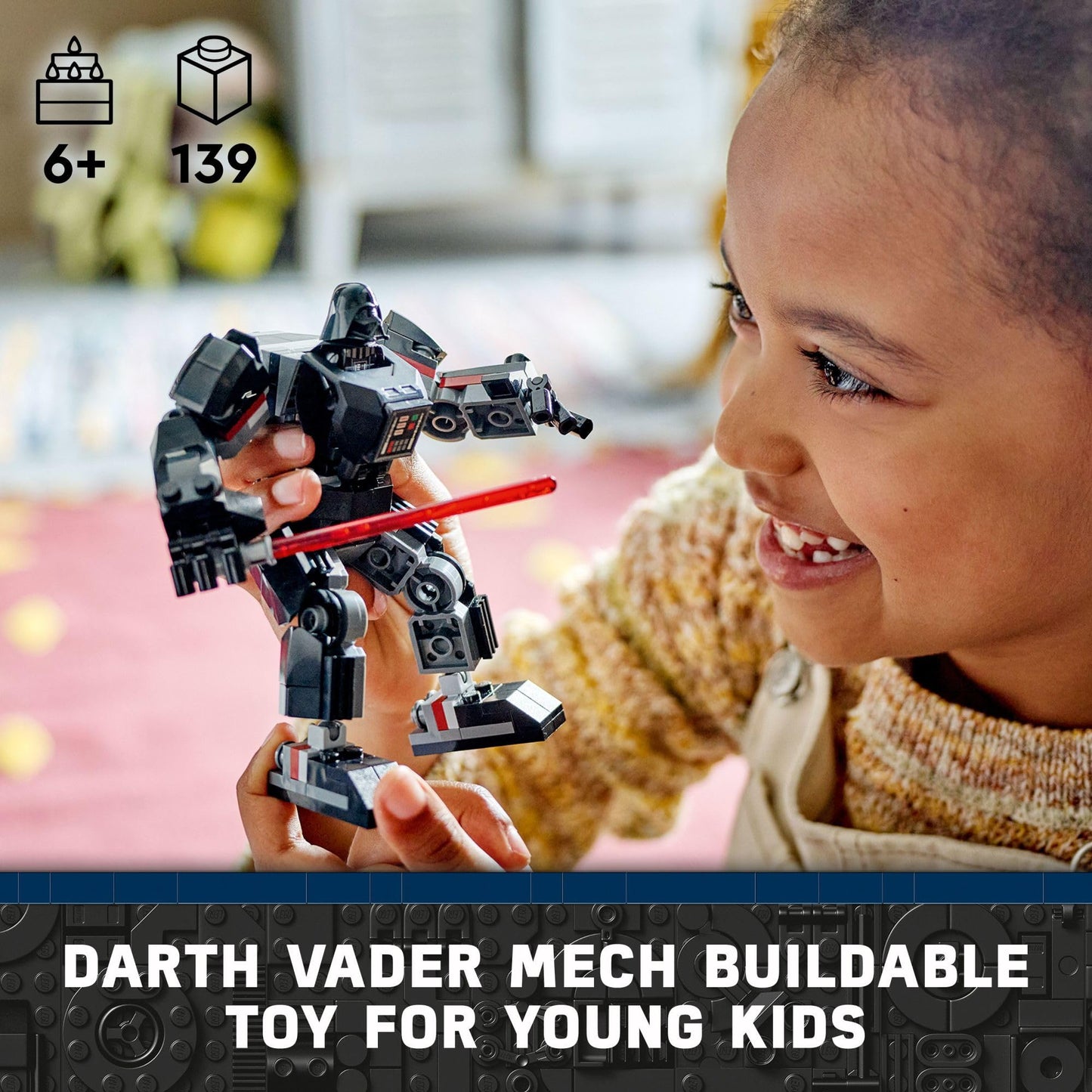 LEGO Star Wars Darth Vader Mech 75368 Buildable Action Figure Toy for Kids 6+ with Opening Cockpit, Lightsaber & Minifigure