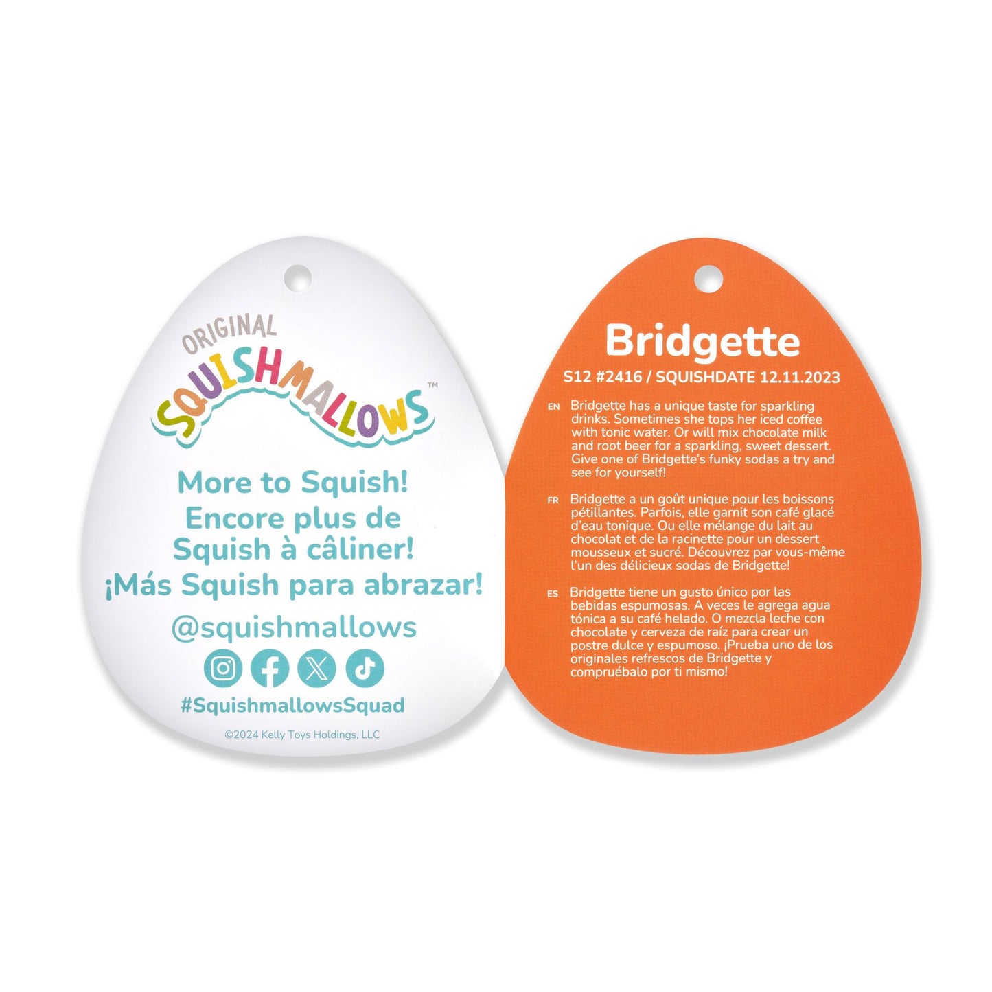 Squishmallows Original 12-Inch Bridgette Grey and Black Cow Bat - Official Jazwares Plush (Medium-Sized)