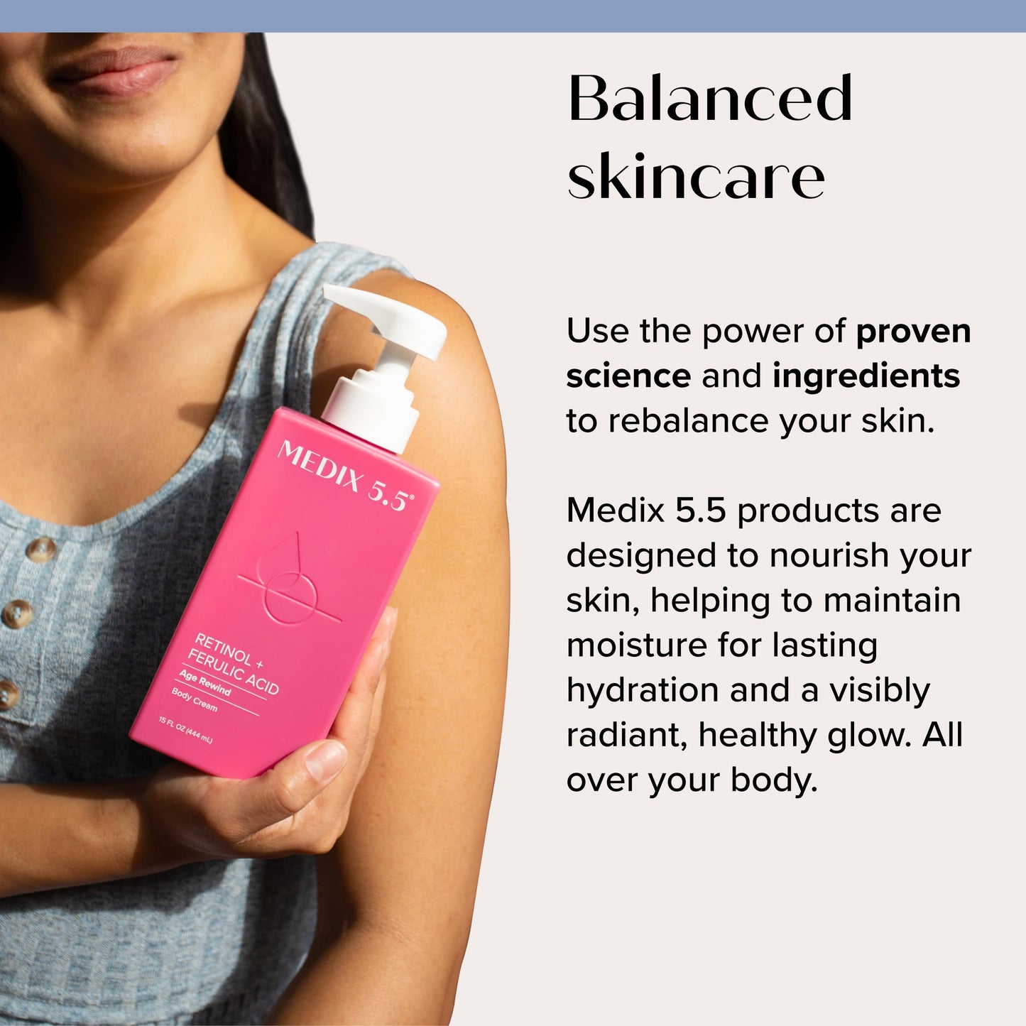 Medix 5.5 Retinol Body Lotion – Firming & Anti-Aging Moisturizer for Crepey Skin, Wrinkles & Sagging – Hydrating Body Cream, 15 fl oz