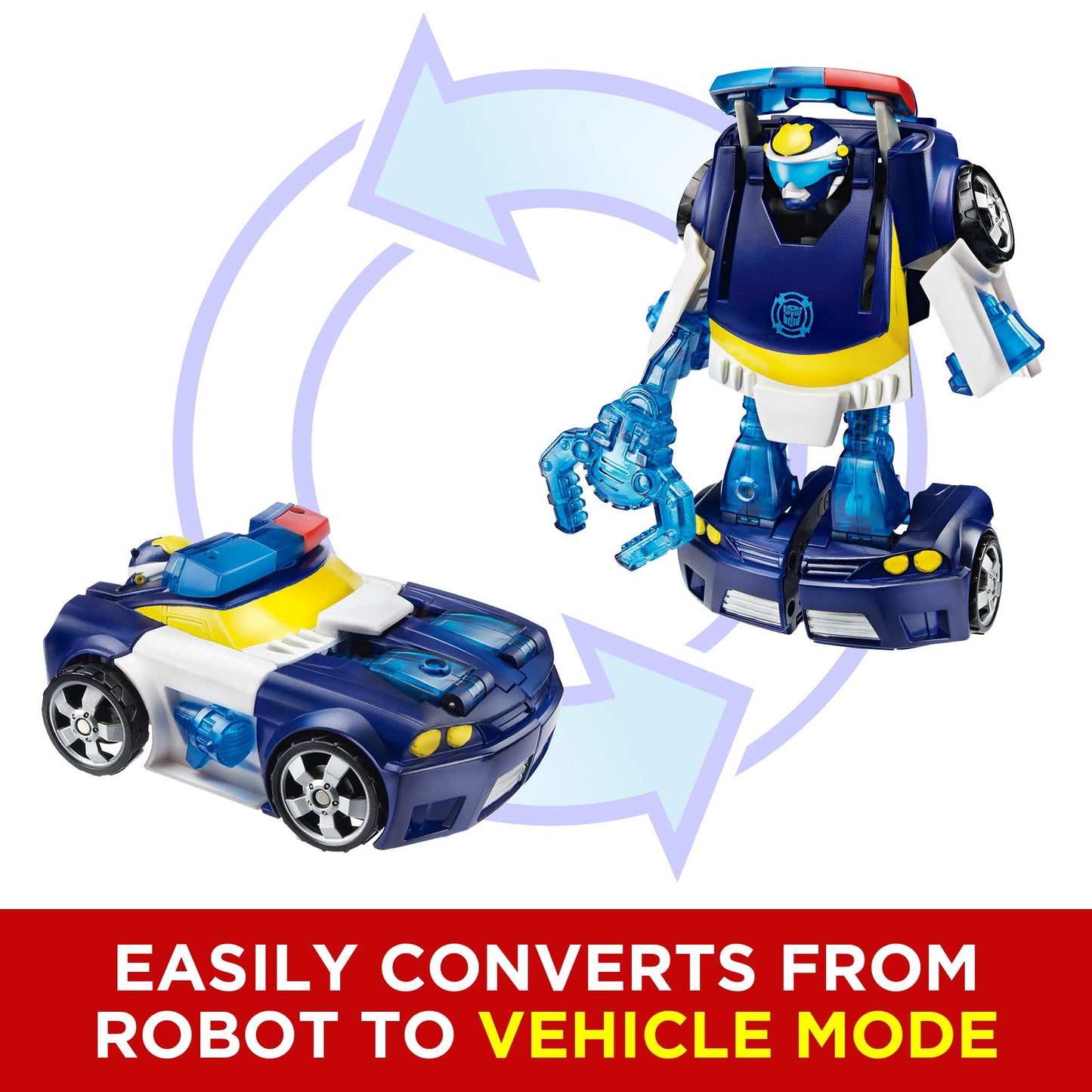 Transformers Playskool Heroes Rescue Bots Energize Chase The Police-Bot Action Figure, Ages 3-7 (Amazon Exclusive)