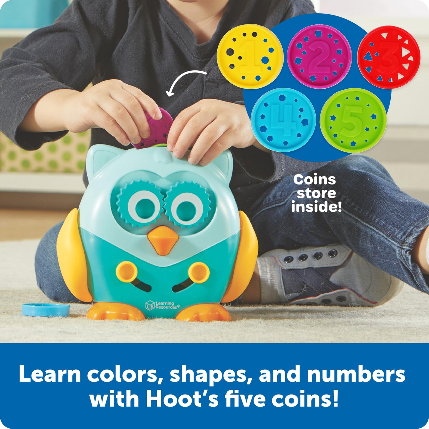 Learning Resources Hoot The Fine Motor Owl, 6-Piece Toddler Toy for Ages 18+ Months – Fine Motor, Sensory & Educational Play