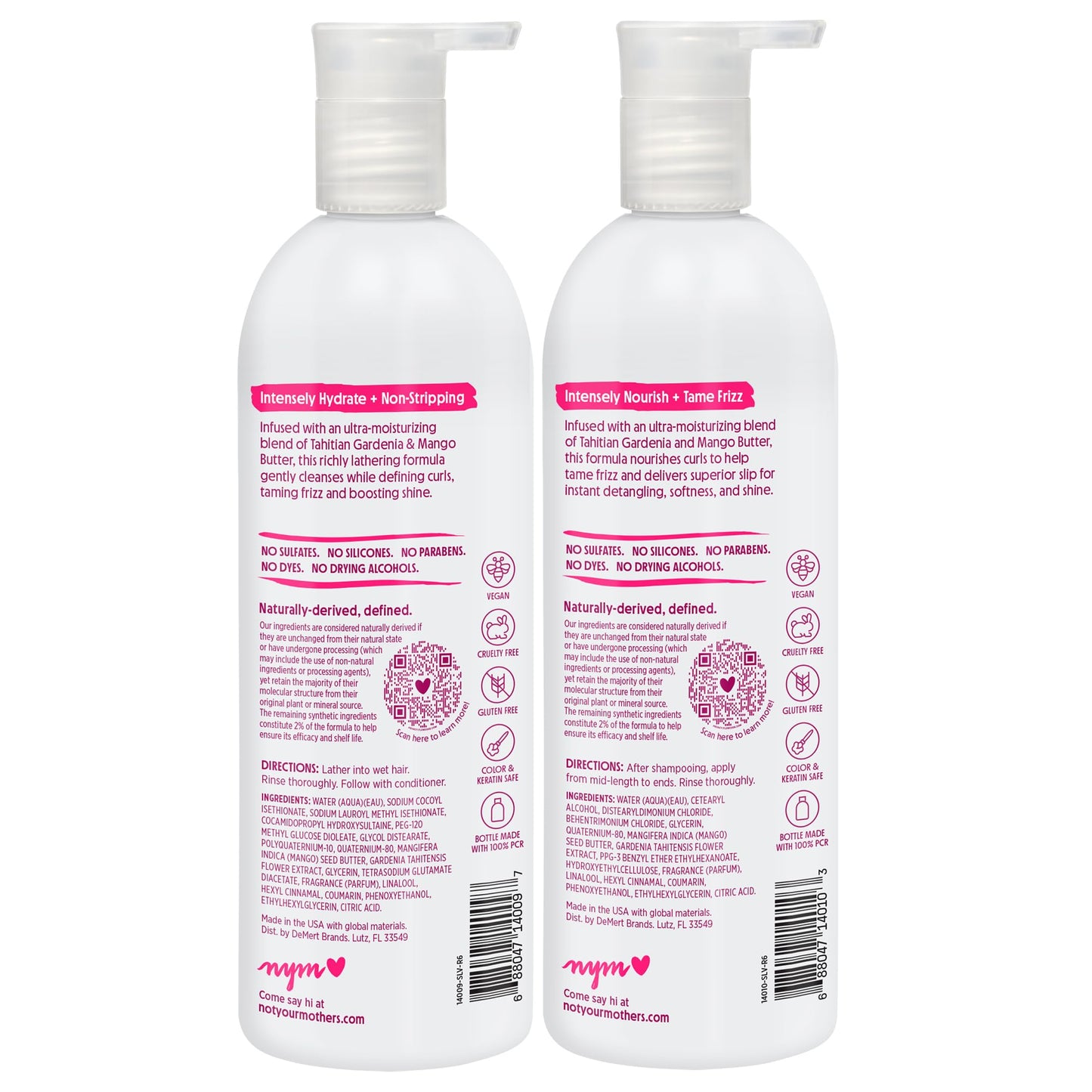 Not Your Mother's Naturals Curl Defining Shampoo and Conditioner (2 Pack) - 98% Naturally Derived Ingredients - All Hair Types - Gardenia Mango Butter