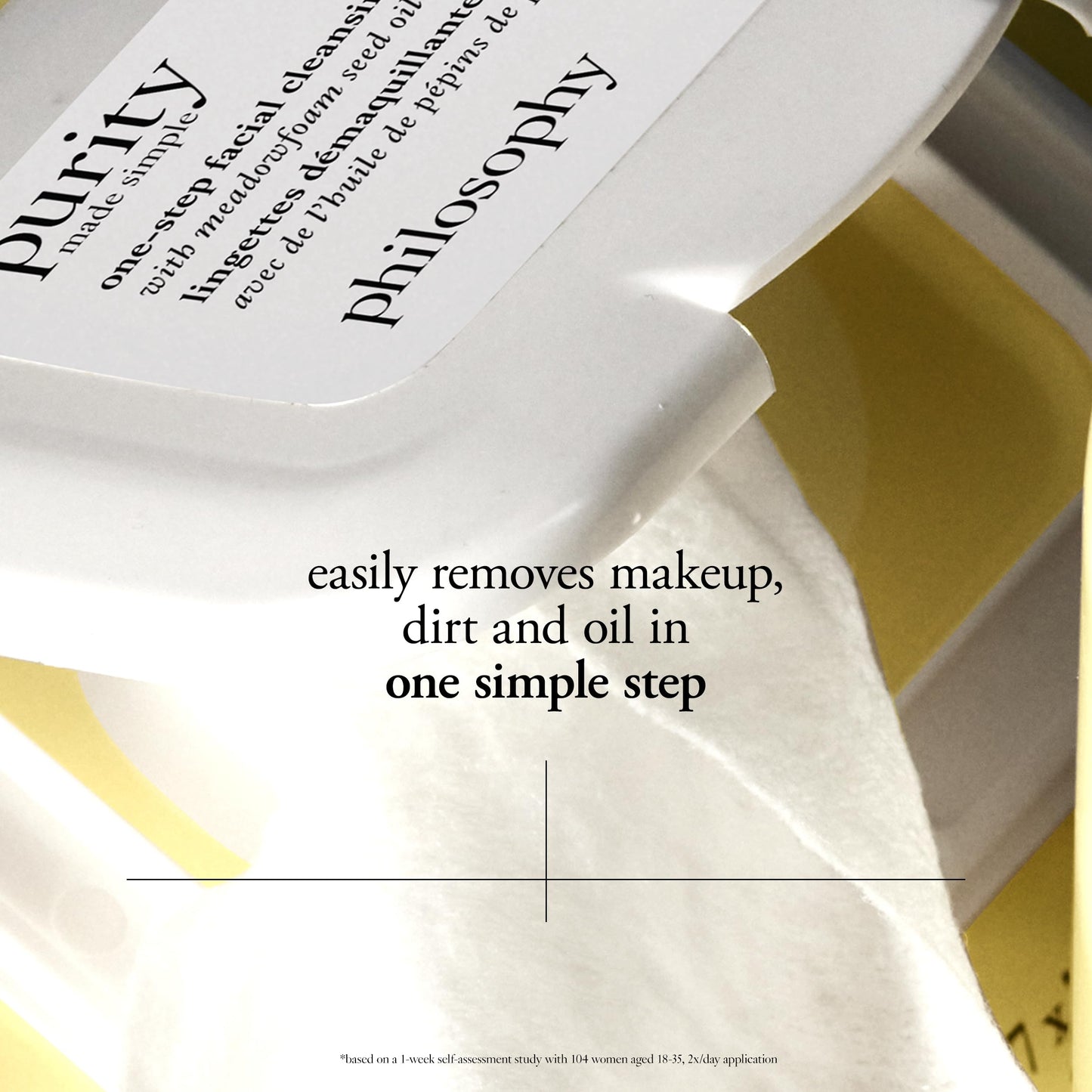 Philosophy Purity Made Simple One-Step Facial Cleansing Cloths, Removes Makeup & Dirt, No-Rinse, 30 Count