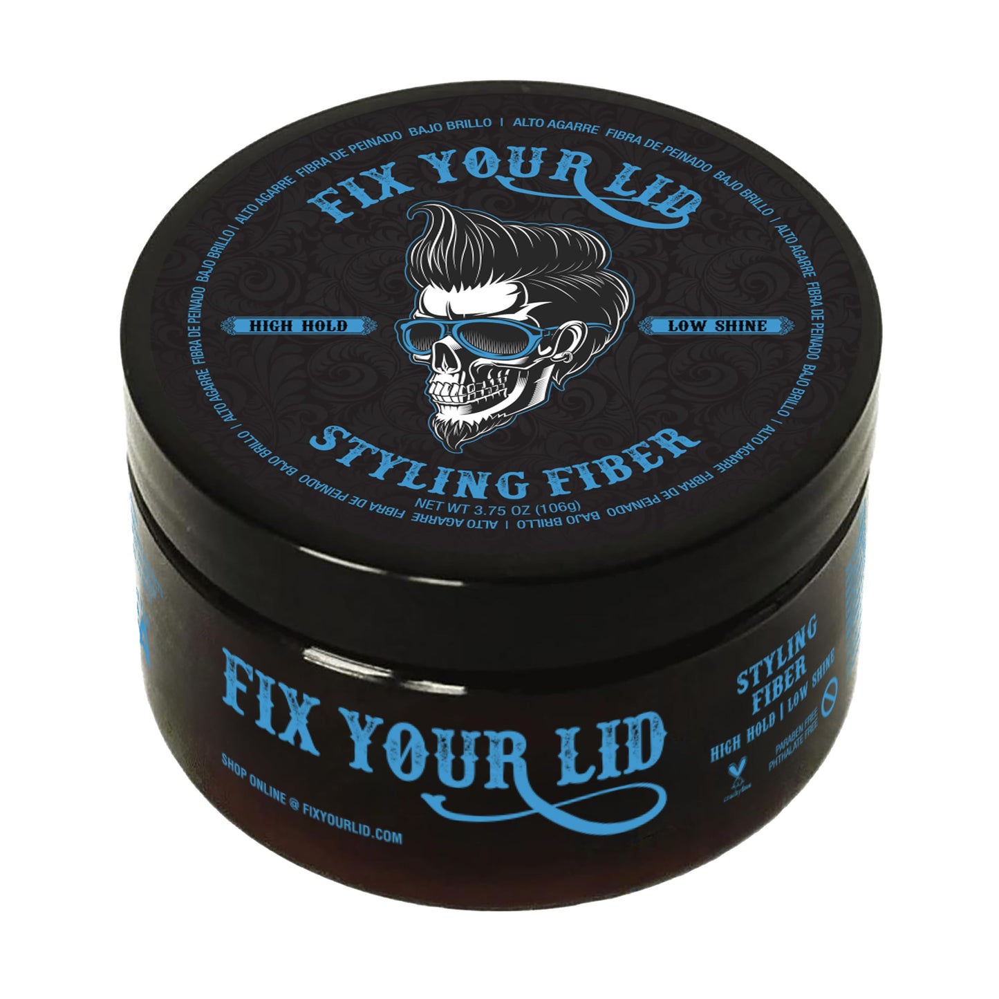 Fix Your Lid Hair Styling Fiber for Men & Boys – High Hold, Low Shine Pomade for Short Hair, Citrus Scent, Paraben & Phthalate Free, 3.5 oz