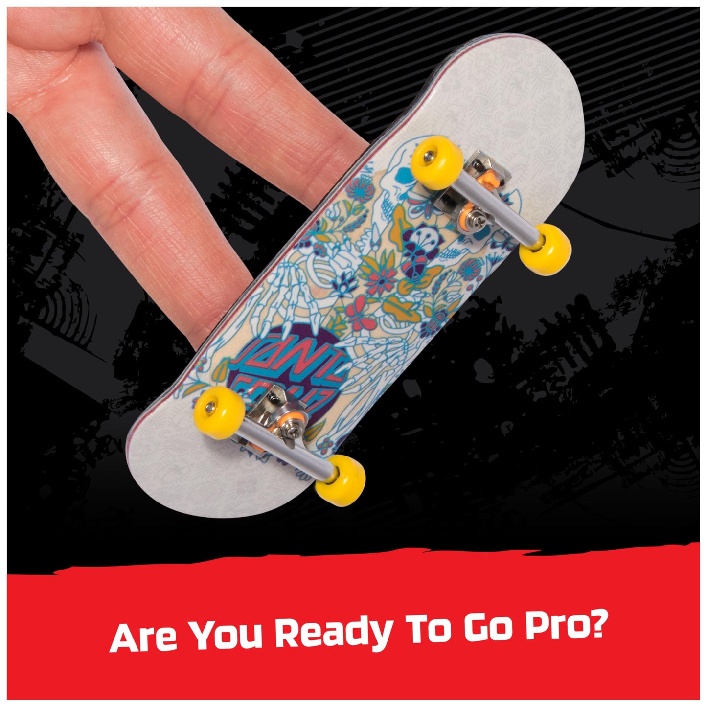 TECH DECK, Santa Cruz Pro Series Finger Board with Storage Display, Built for Pros; Authentic Mini Skateboards, Kids Toys for Ages 6 and up