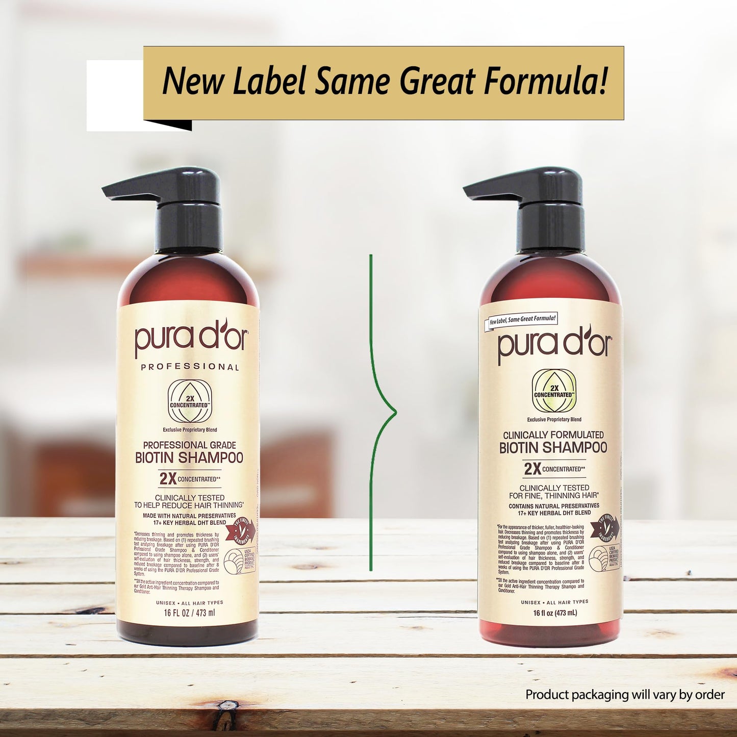 PURA D'OR Professional Biotin Shampoo 16oz | 2X Concentrated DHT Blocker | Clinically Proven Anti-Thinning & Hair Thickening Formula for Men & Women