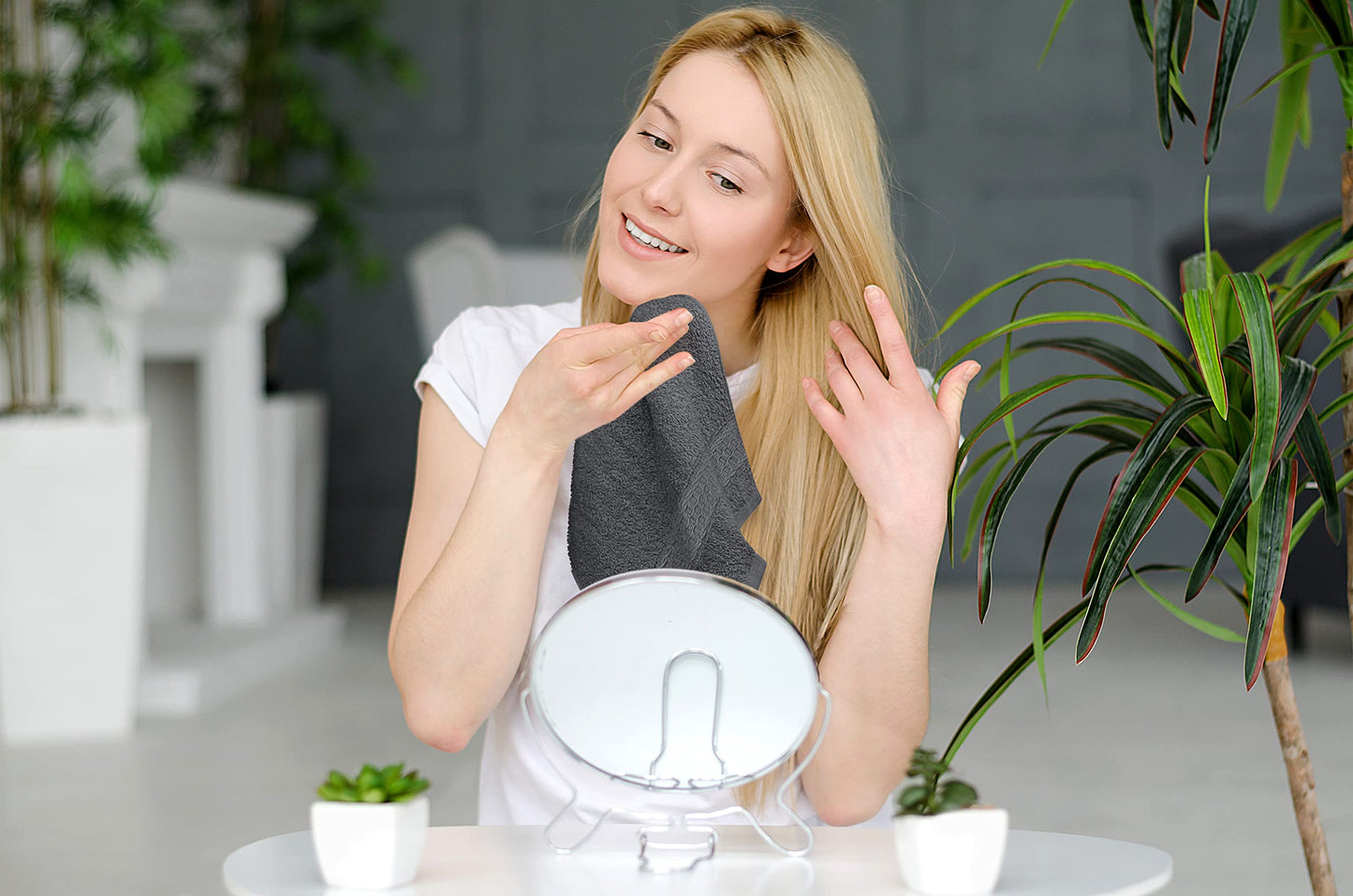 Utopia Towels 12-Pack Premium Washcloths, 12x12 in, 100% Cotton Ring Spun, Soft & Highly Absorbent for Bathroom, Spa, Gym & Face, Grey