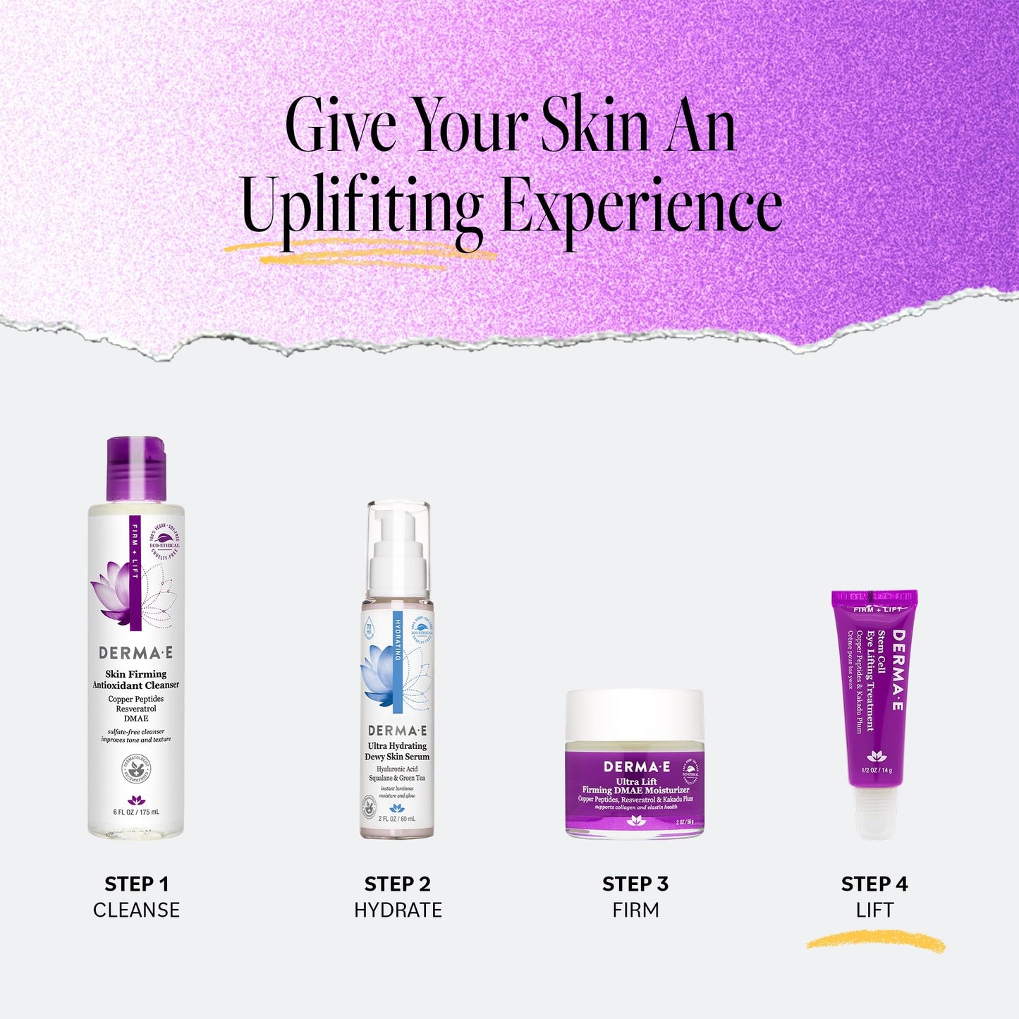 Derma E Stem Cell Lifting Eye Cream – Firming & Tightening for Under Eye & Upper Eyelid, Hydrating & Revitalizing, 0.5 oz