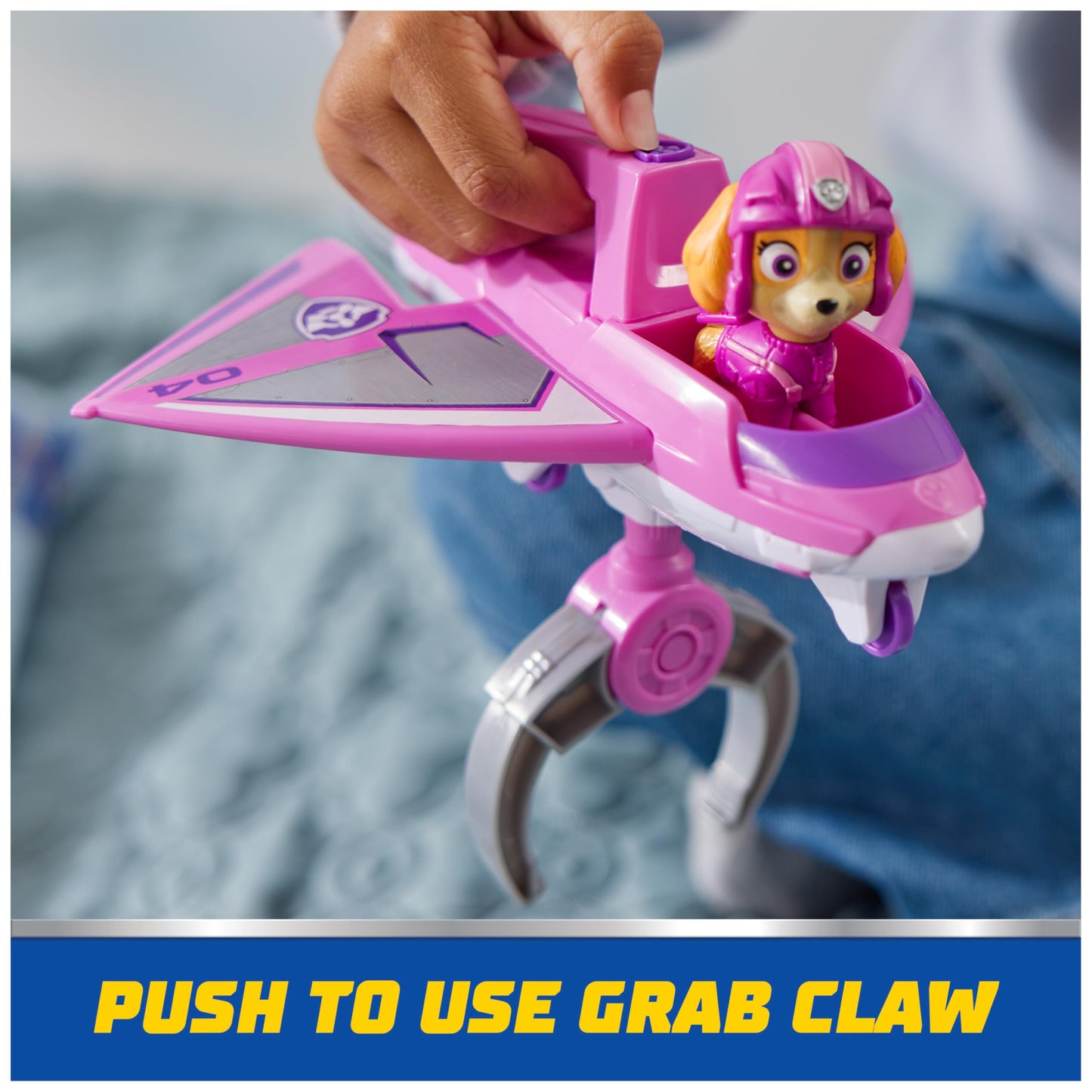 PAW Patrol: Air Rescue Skye Action Figure & Hero Claw Jet Plane with Retractable Claw, Rescue Basket & Bunny, Kids Toys for Boys & Girls Ages 3+