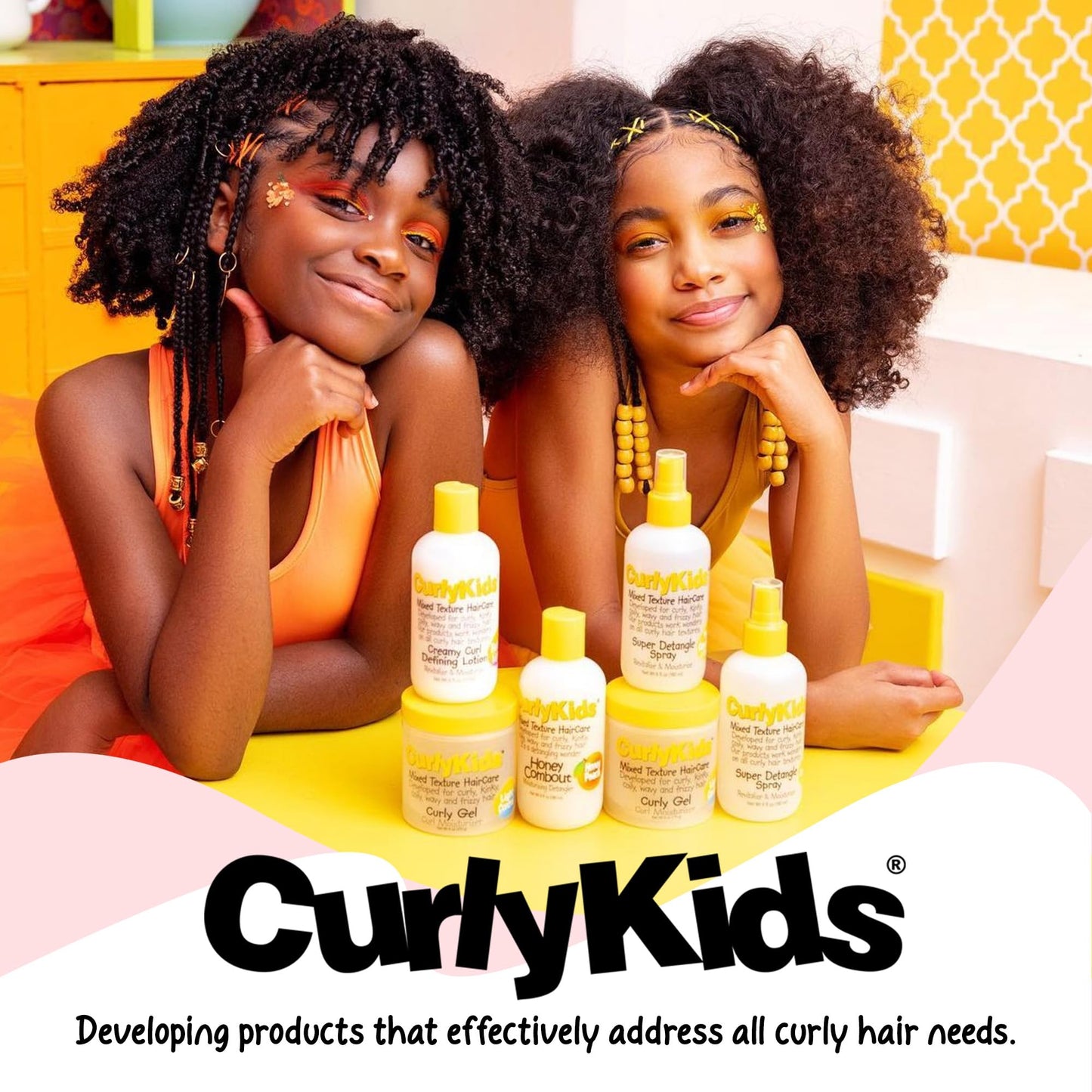 CurlyKids Hair Detangler Conditioner for Kids Kinky, Wavy & Curly Hair - Sulfate & Paraben Free Hair Care Formula - 8oz