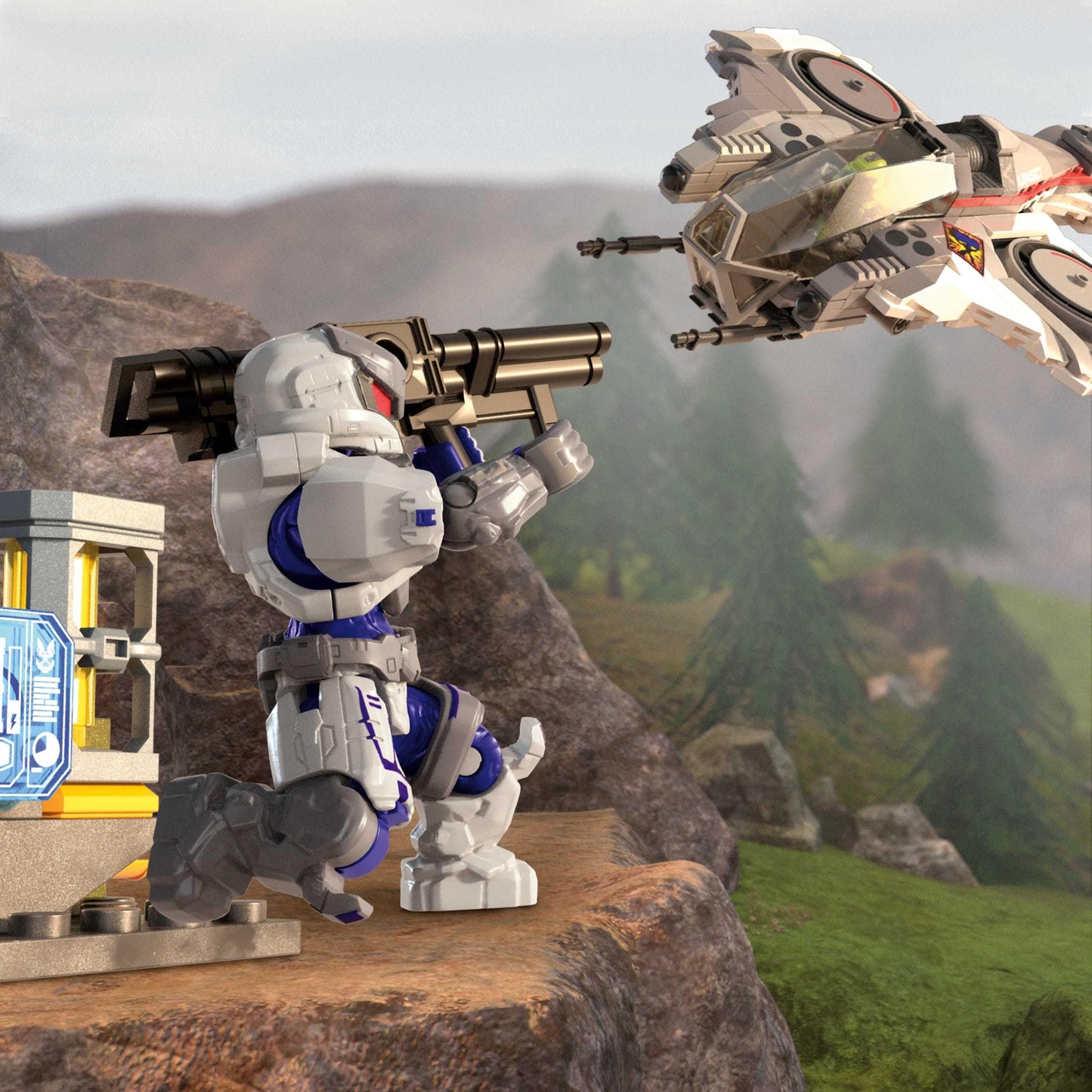 MEGA Halo Action Figure Building Toy, UNSC Arctic Burn Wasp with 342 Pieces and 2 Poseable Figures, for Collectors