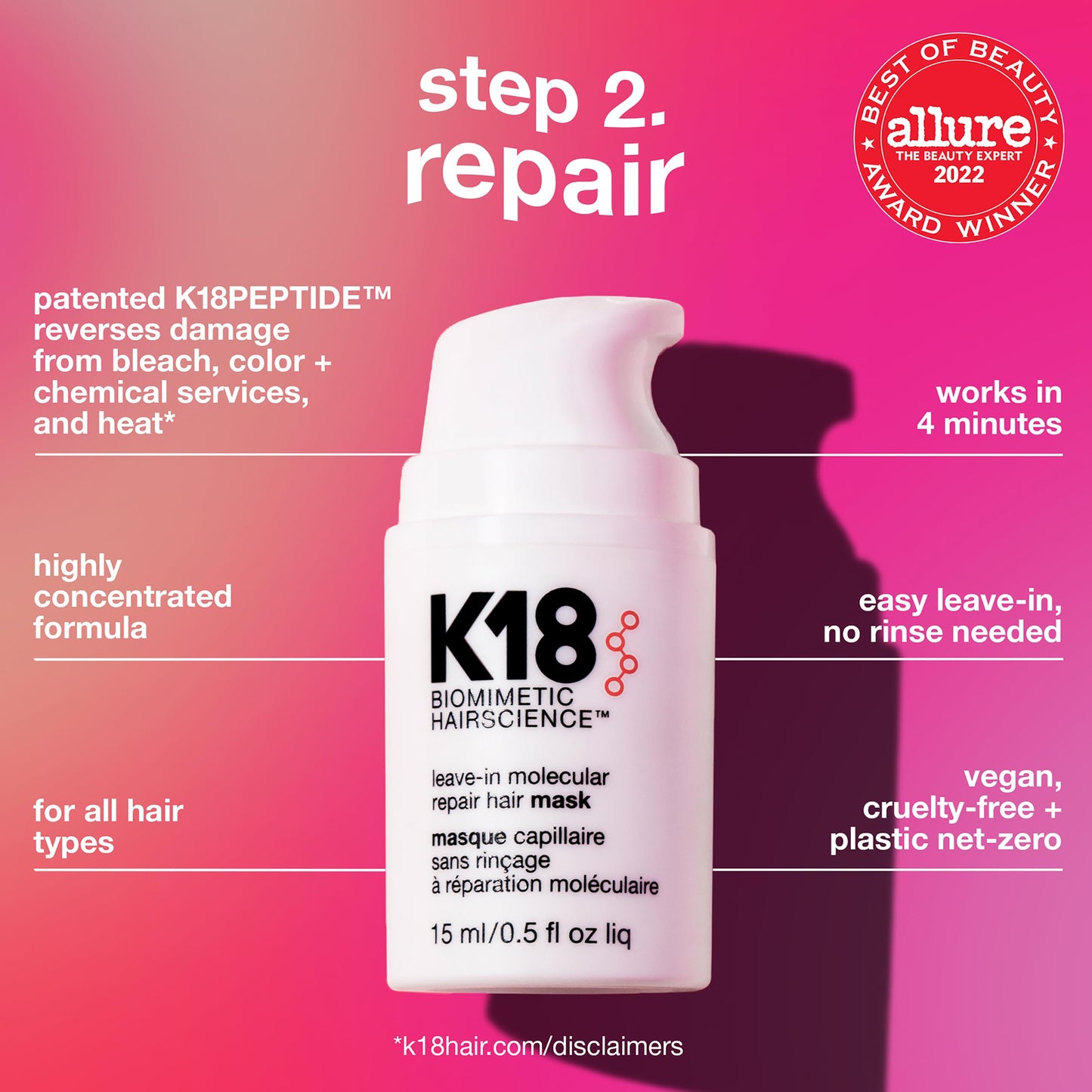 K18 Damage Repair Essentials Kit, Travel-Friendly Trio Featuring Mini Hair Mask, Mini Hair Oil & Detox Shampoo