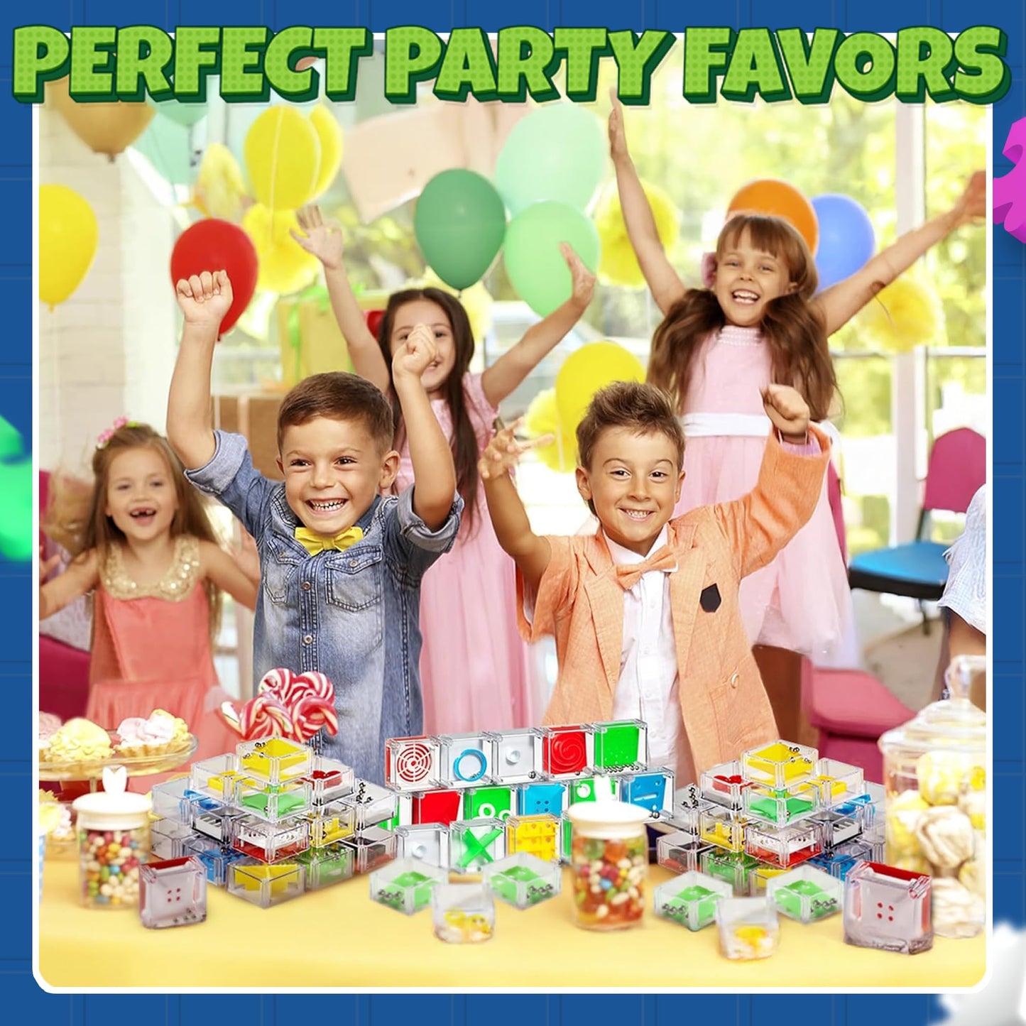 Bedwina Mini Cube Puzzle Box Set – 24-Pack 1.5" 3D Brain Teasers & Mini Maze Balls, IQ Balance Game Party Favors for Kids, Teens & Adults