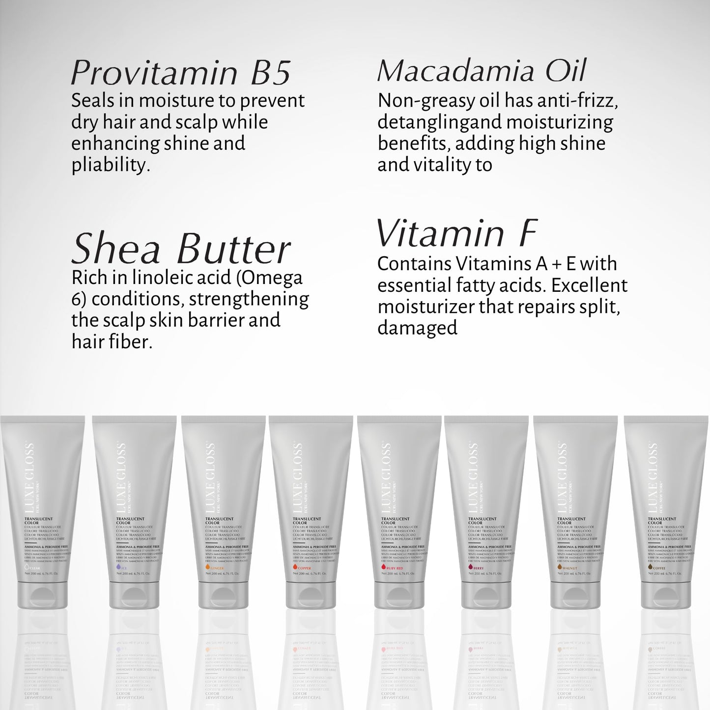 ECRU New York LUXE GLOSS Hair Gloss for Enhanced Color and Glass-Like Shine, Clear