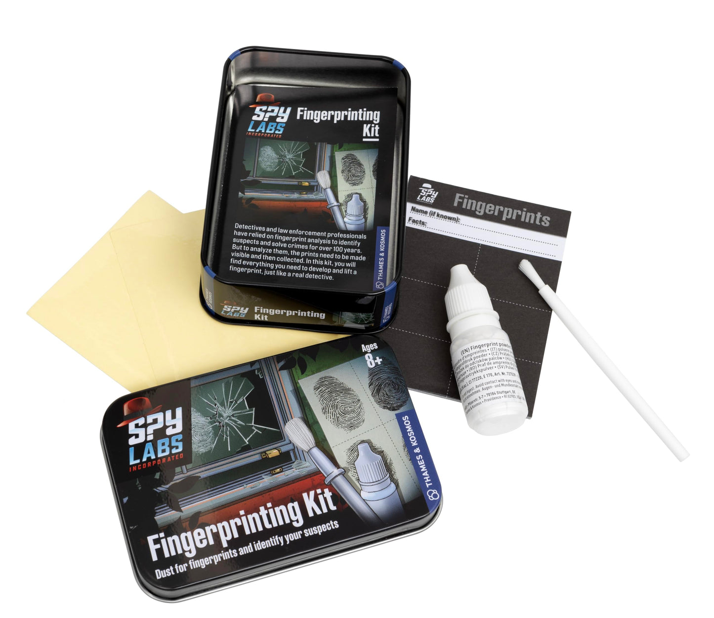 Thames & Kosmos Spy Labs Fingerprinting Kit – Collect, Analyze & Identify Fingerprints | Detective Tools for Young Investigators