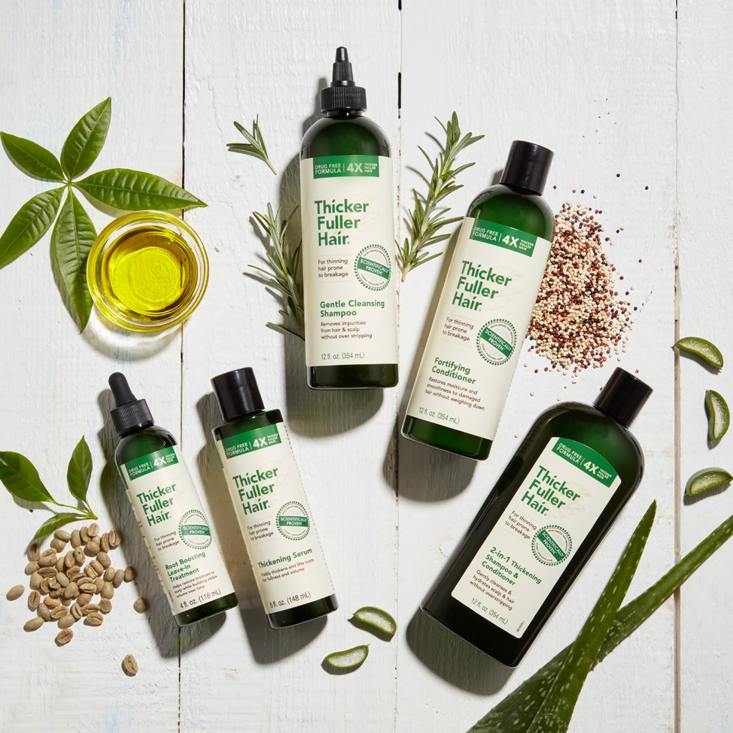 Thicker Fuller Hair 2-in-1 Thickening Shampoo and Conditioner for Men - Shampoo for Thinning Hair - Hydrating Shampoo with Aloe Leaf Juice - 12 oz.