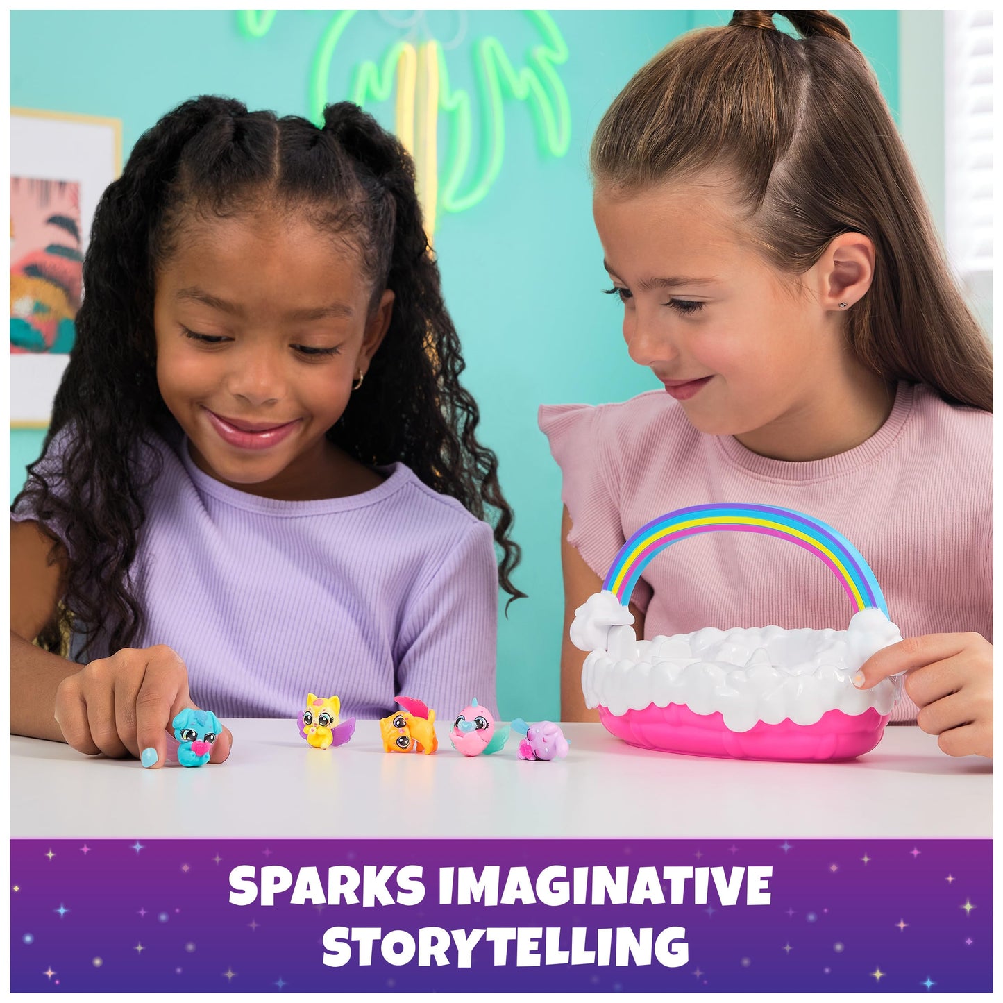 Hatchimals Alive, Neon Rainbow Spring Basket Toy (Styles May Vary), 3 Self-Hatching Easter Eggs, Fun Gift & Kids Toys for Girls & Boys Ages 3 and up