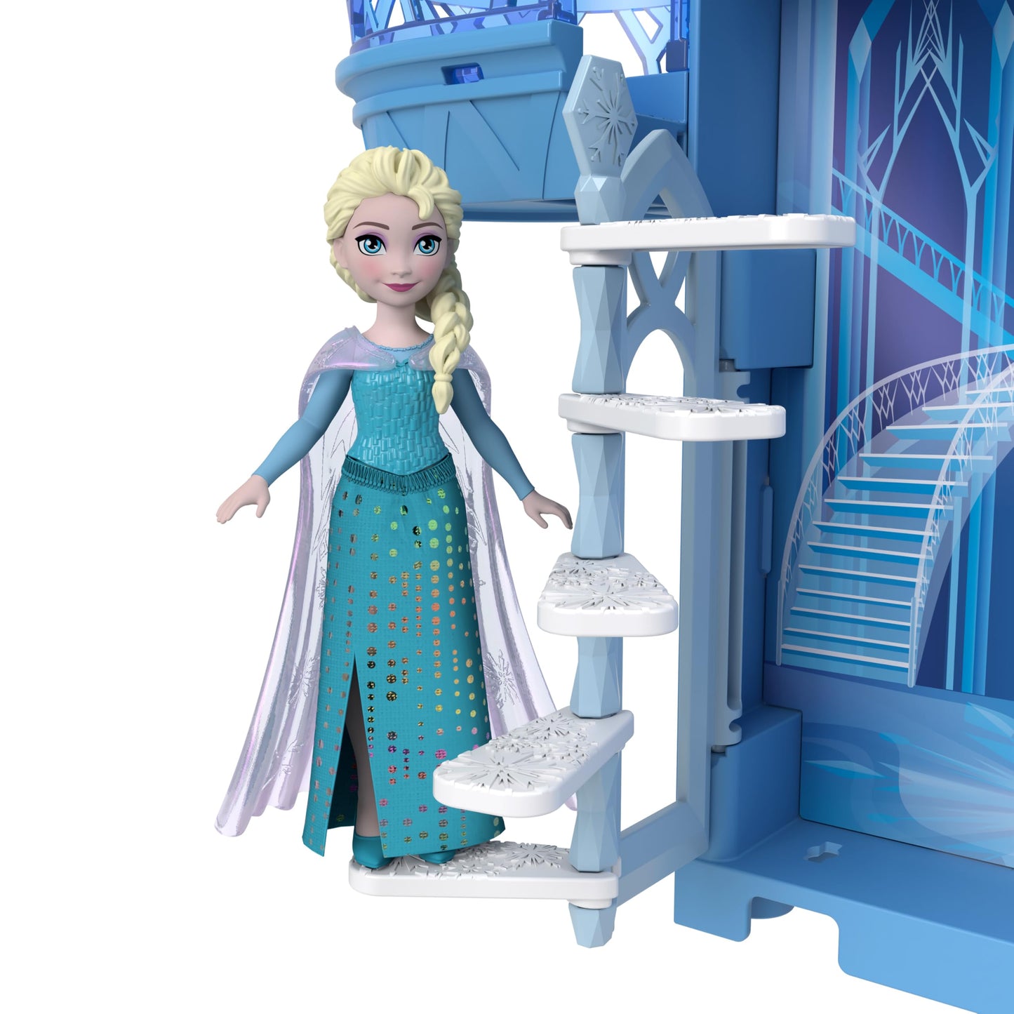 Mattel Disney Princess Storytime Stackers Elsa Ice Palace - Stackable Castle Playset with Small Doll & 8 Pieces, Frozen Inspired