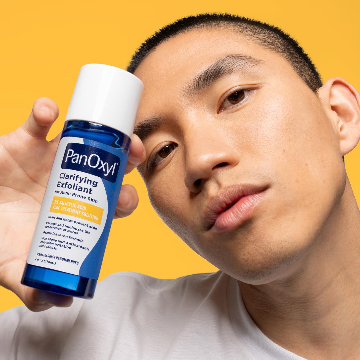 PanOxyl 2% Salicylic Acid Exfoliant for Face – Unclogs Pores, Calms Redness with Blue Algae & Antioxidants, Acne-Prone Skin, 4 fl oz