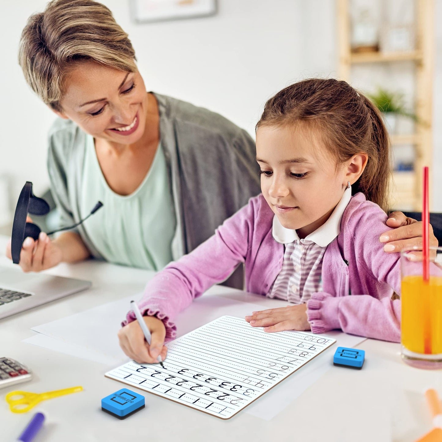 Scribbledo Dry Erase Alphabet Tracing Board 9x12" ā Write & Wipe Letter Practice for Kids Ages 3-5, Handwriting & Writing Skills