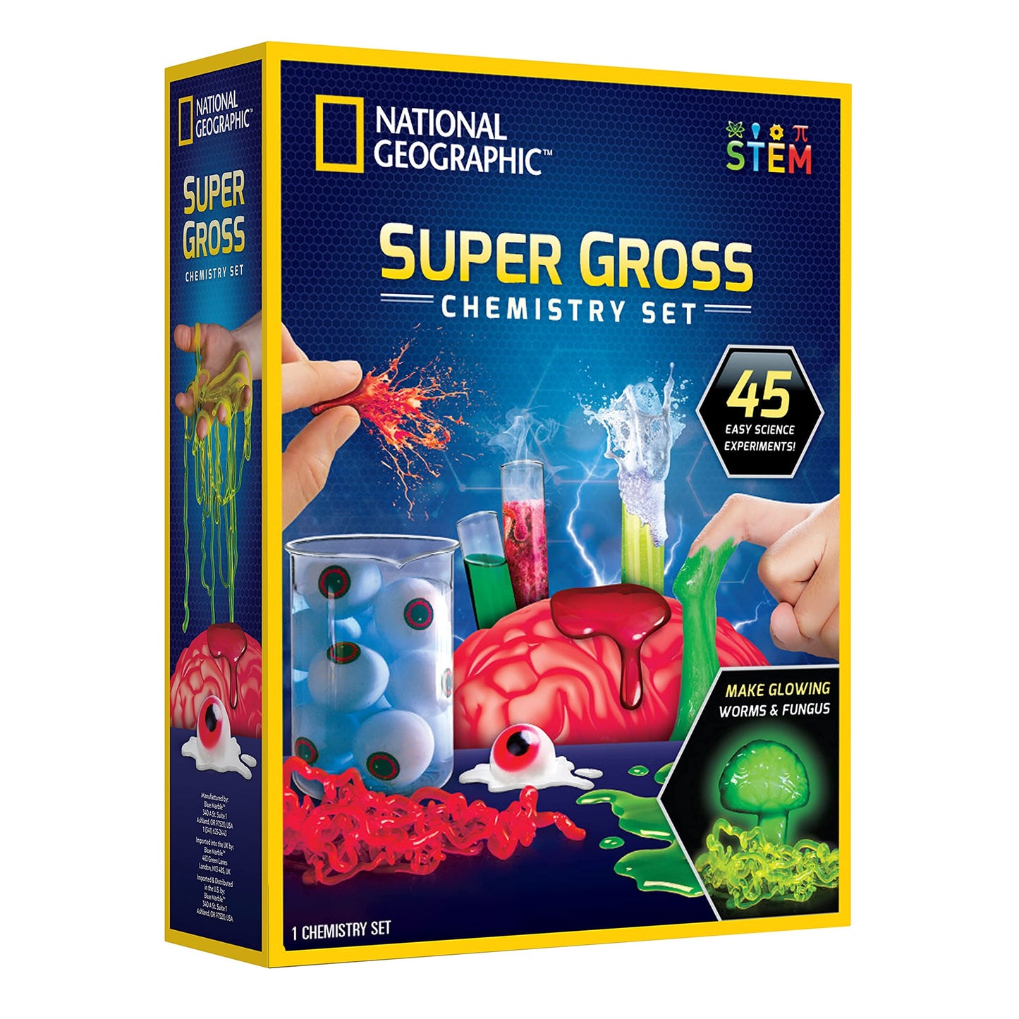 National Geographic Gross Science Kit – 45 Experiments, Brain Dissection, Slime & Creepy STEM Projects for Kids 8-12, Amazon Exclusive