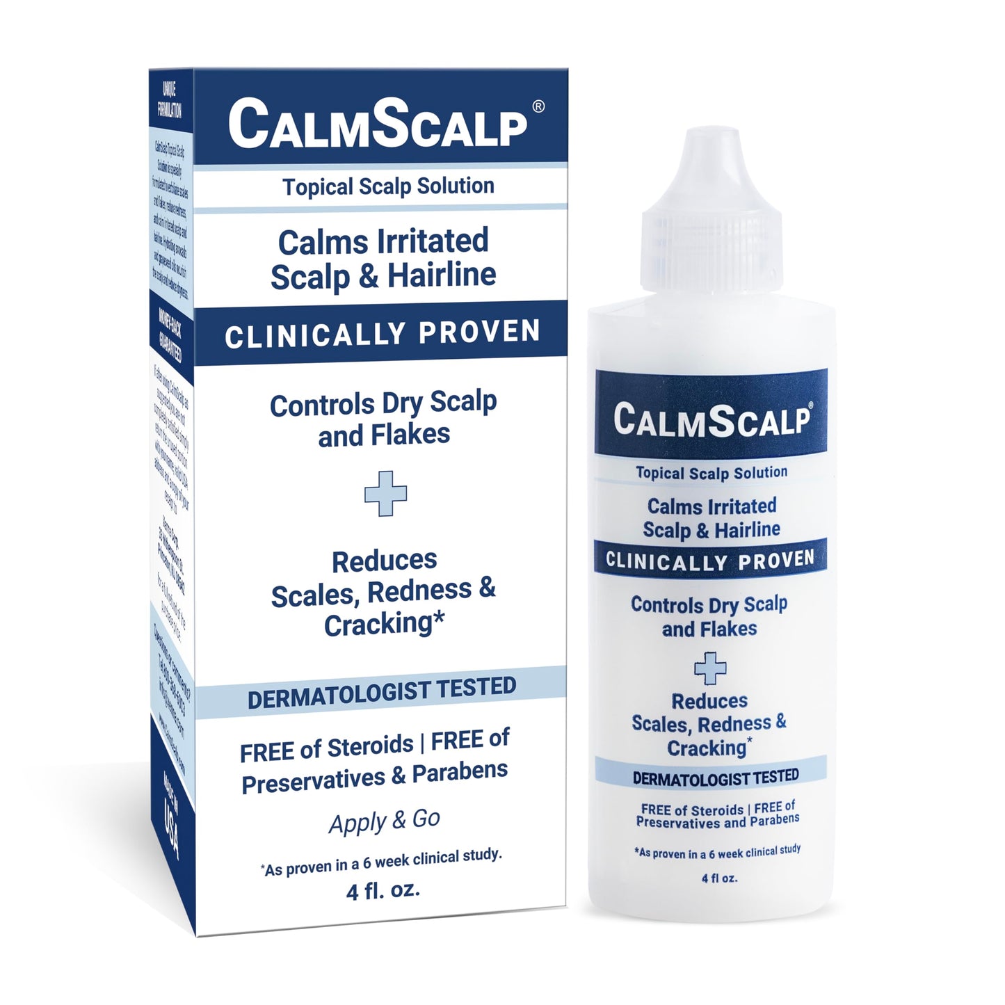 CalmScalp Scalp Serum | Scalp Itch Relief | Scalp Treatment | Exfoliates Scales and Flakes | Clinically Proven | Made in USA | 4 oz